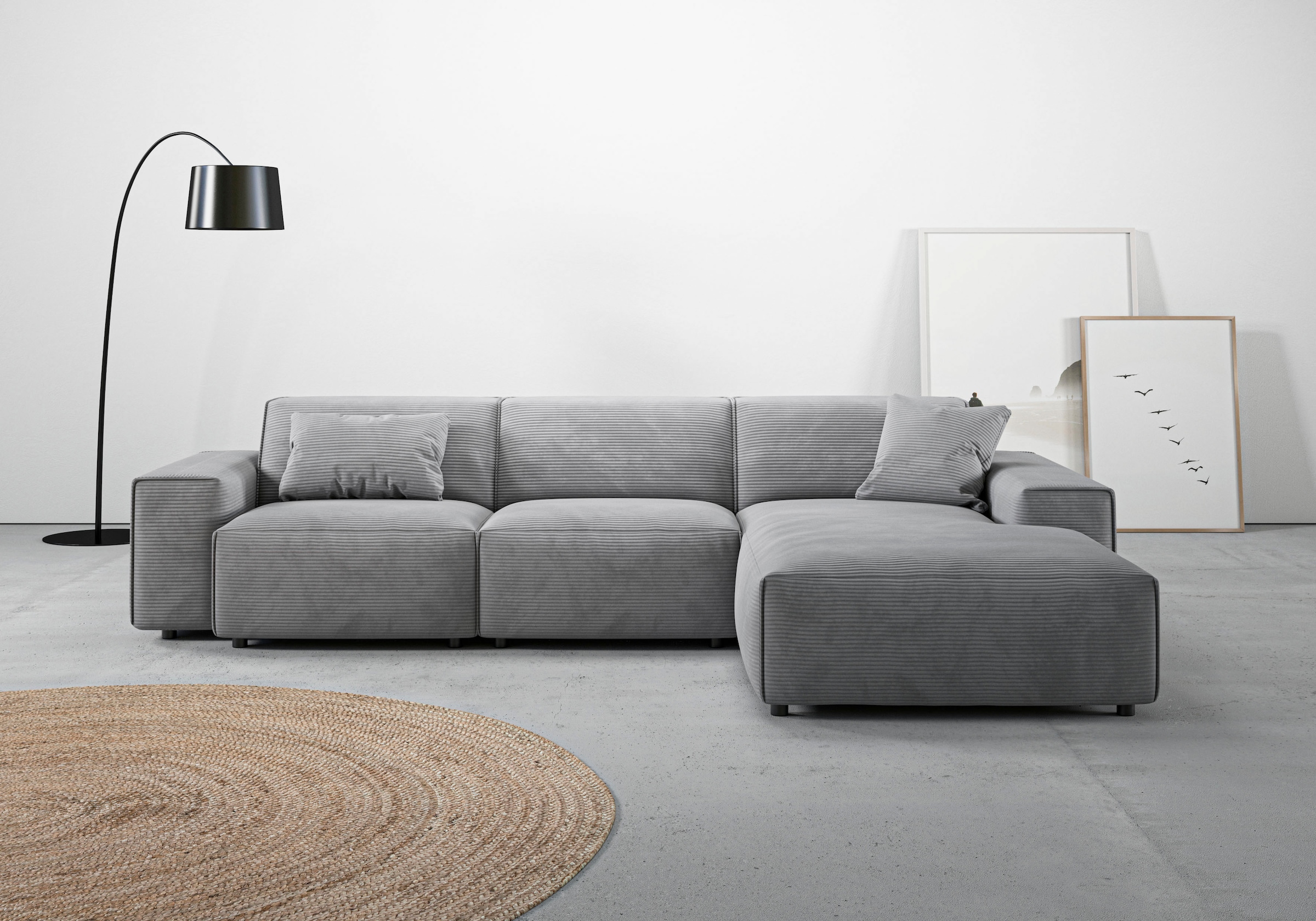 andas Ecksofa »Glimminge auch in Breitcord, Feincord, Bouclé + Easy care-Bezug«, L-Form, Breite 294, Zierkissen