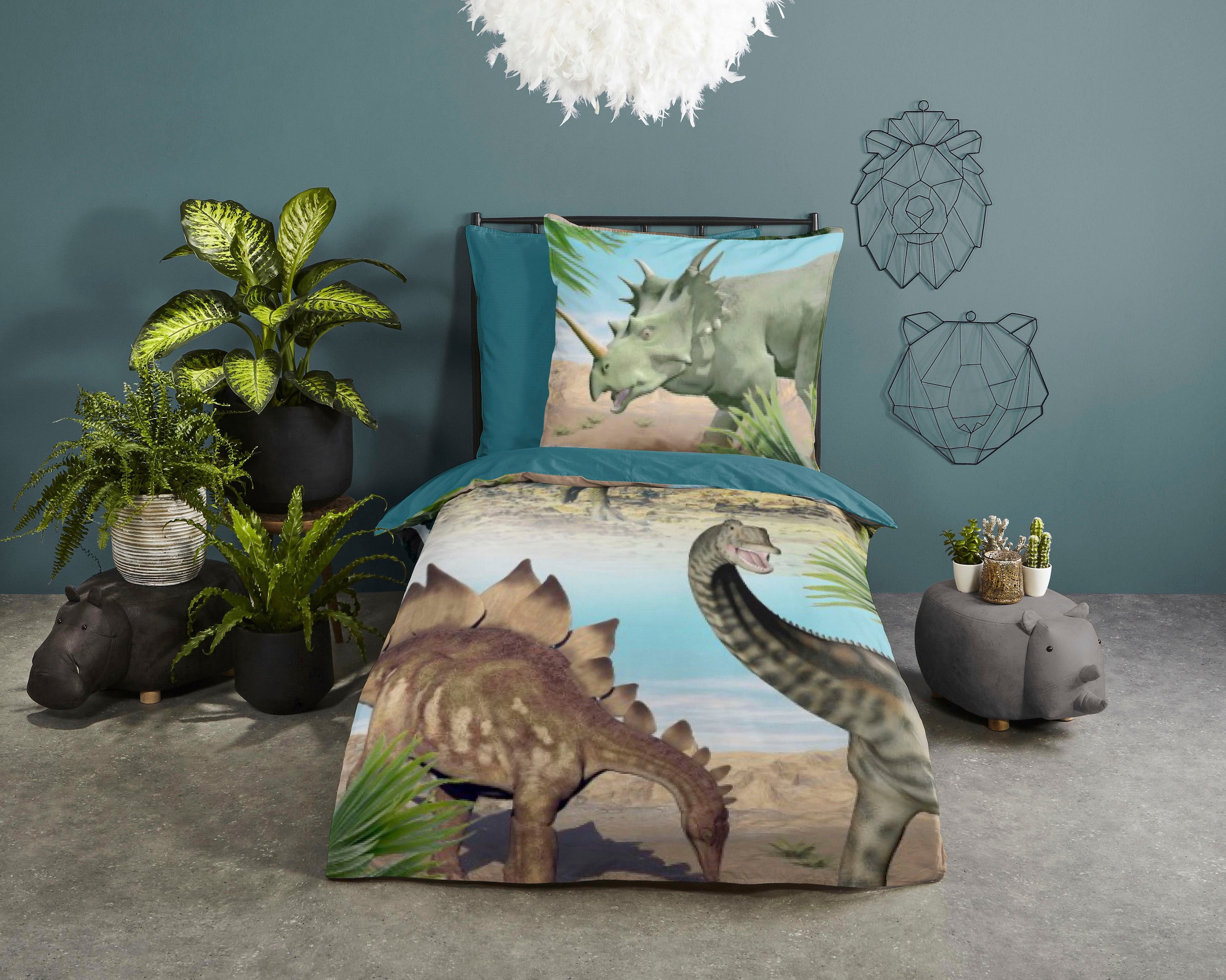 good morning Babybettwäsche "Dino" 2 Stk. tlg. 100% Baumwolle, Renforcé, Re günstig online kaufen