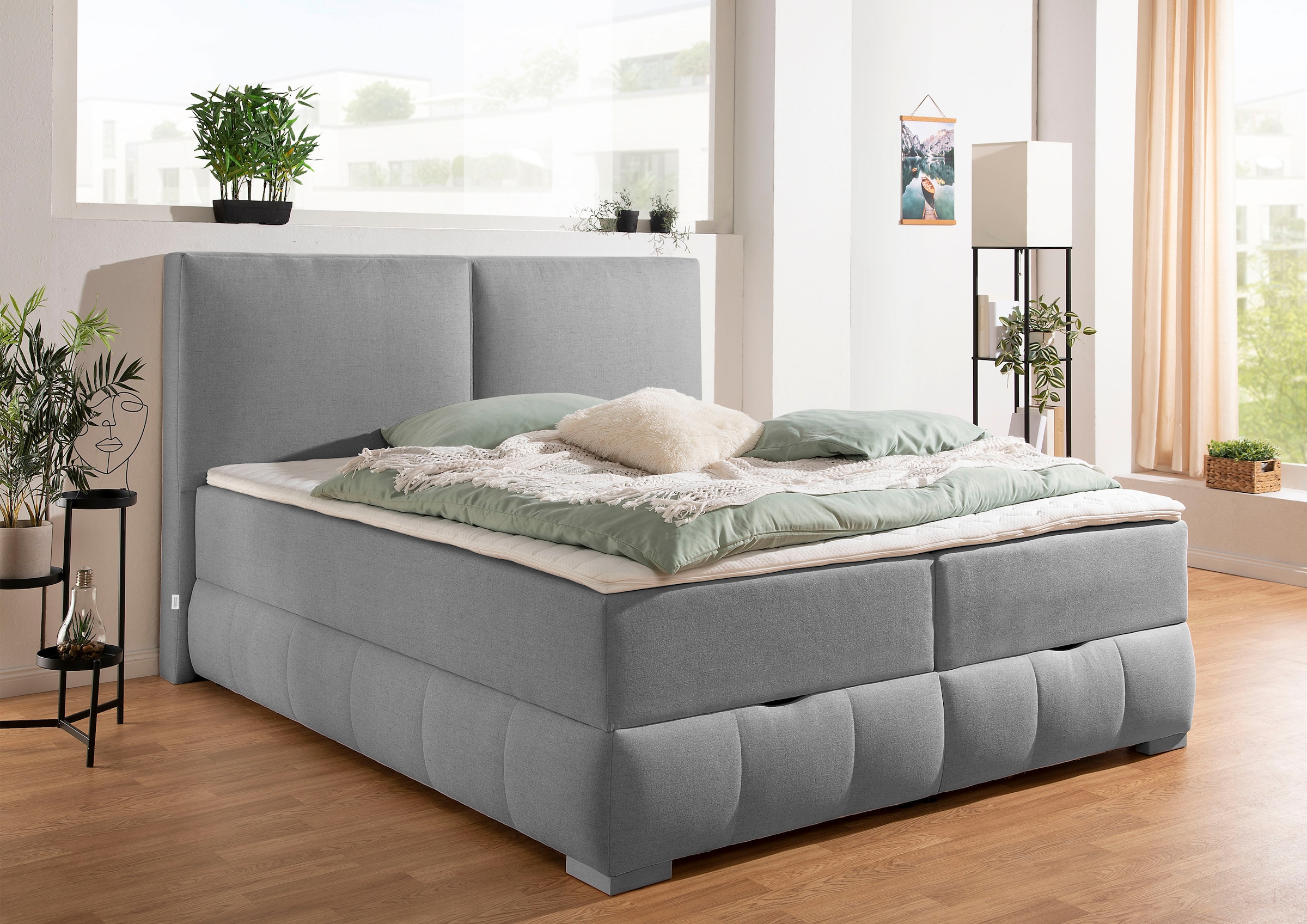 OTTO home "Wehma mit Kopfteil inkl. Bettkasten" in H2, H3 & H4 wählbar, inklusive Topper