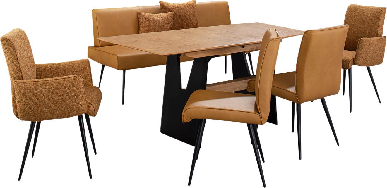 K+W Komfort & Wohnen Essgruppe "Giacomo I" Polsterbank, 2 Stühle und 2 Arml günstig online kaufen