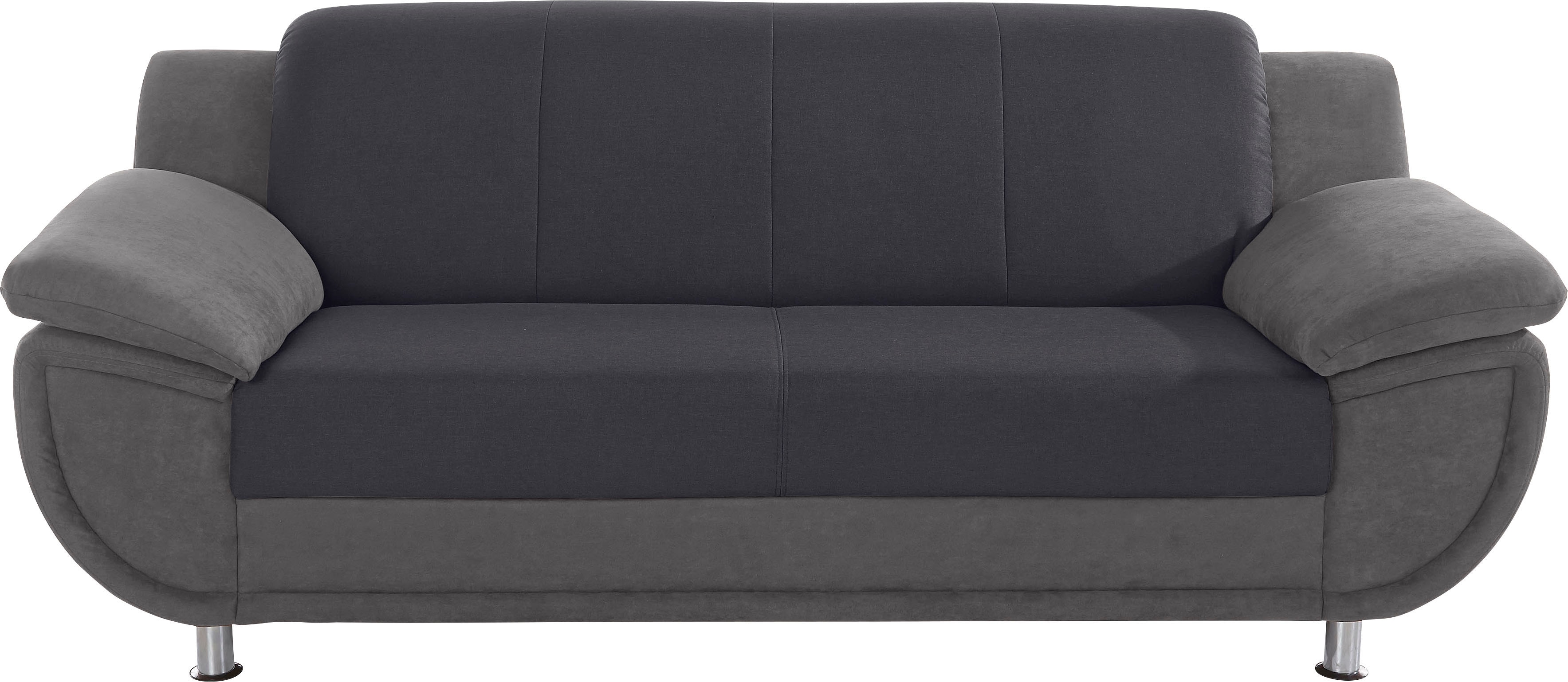 TRENDMANUFAKTUR 3-Sitzer "Rondo 3, zeitlos und modern, bequem, Materialmix, Breite 207cm" wahlweise mit Federkern, extrabreite Armlehnen zum Relaxen