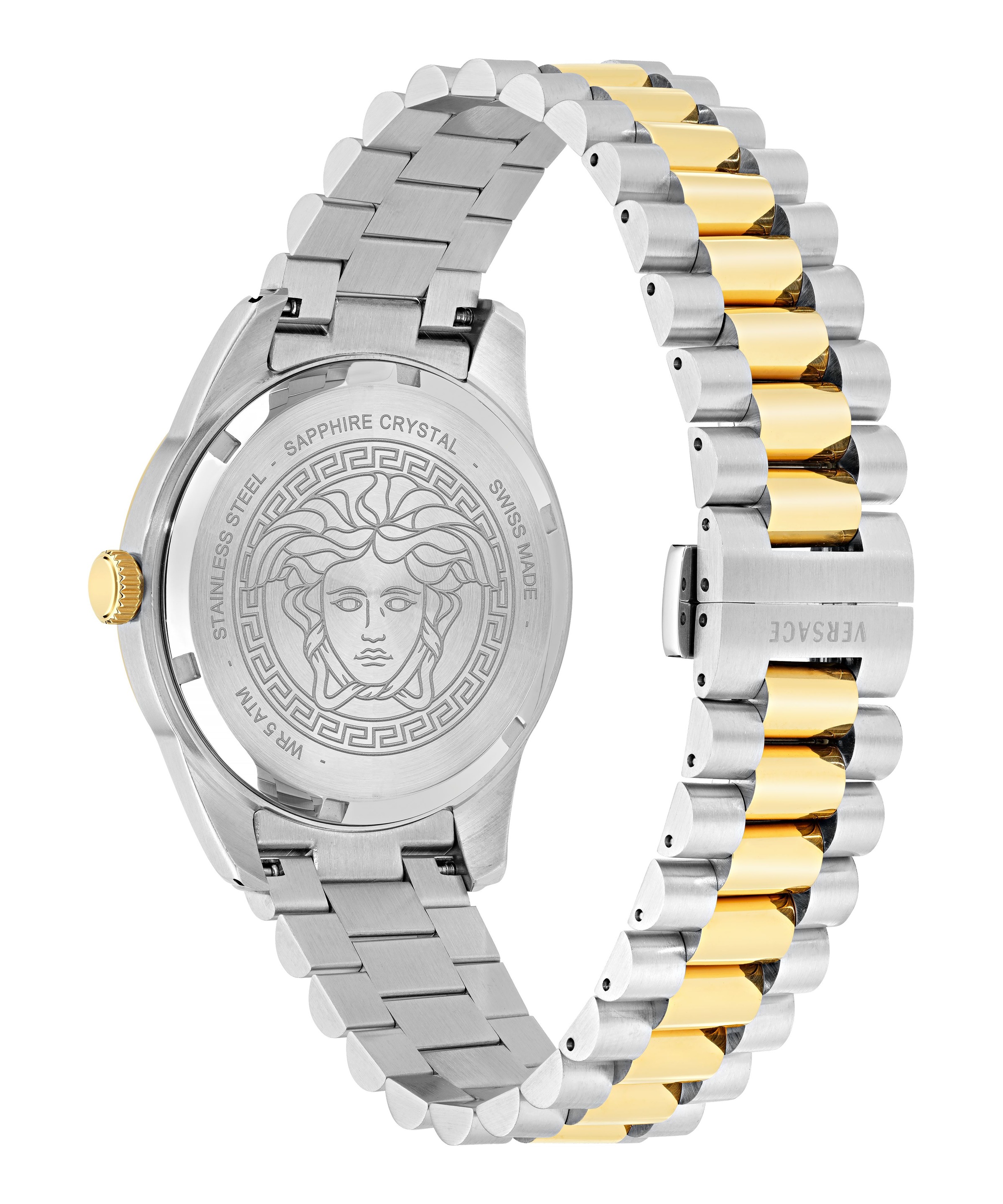Versace Quarzuhr »APODIS« Armbanduhr, Herrenuhr, Swiss Made, Edelstahlarmband, analog, Tag