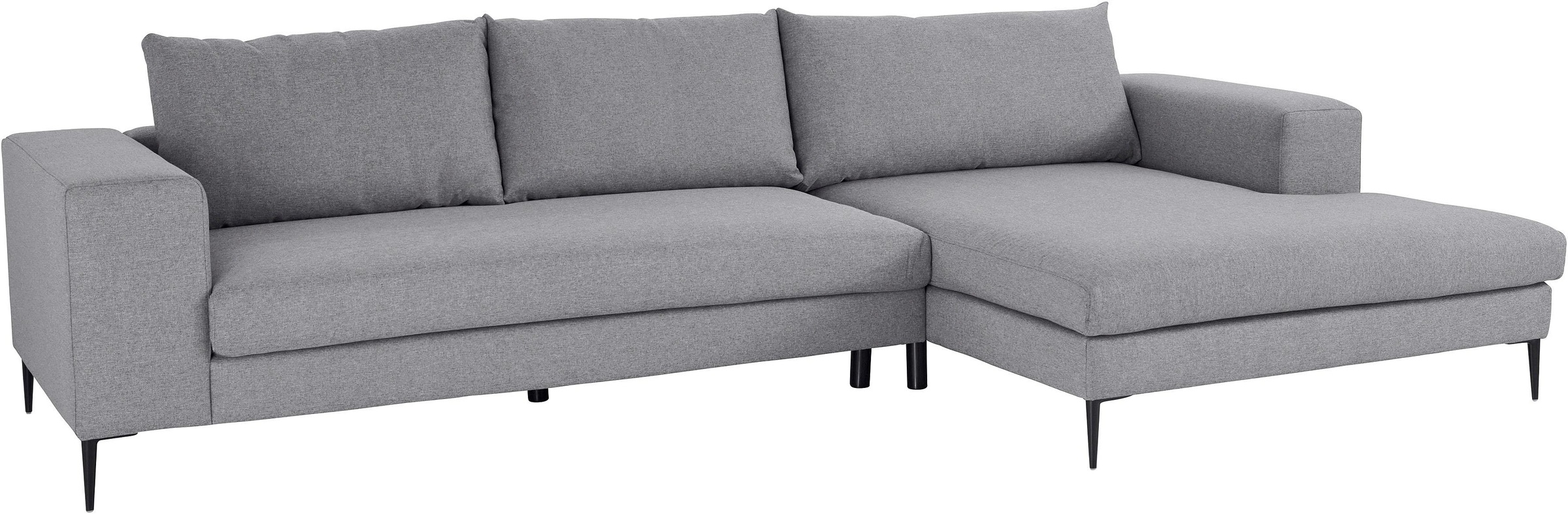 INOSIGN Ecksofa »Aurora, L-Form, mit extra breiter Recamiere, 324 x 170 cm (BxT)«, Designsofa mit tollem Sitzkomfort, extra hohe Metallfüße schwarz