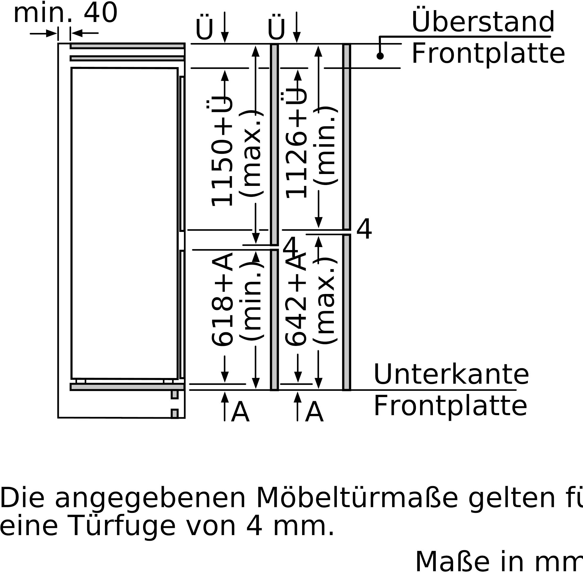 | BAUR SIEMENS 177,2 cm per hoch, KI87SADE0, 55,8 Rechnung cm breit Einbaukühlgefrierkombination »KI87SADE0«,