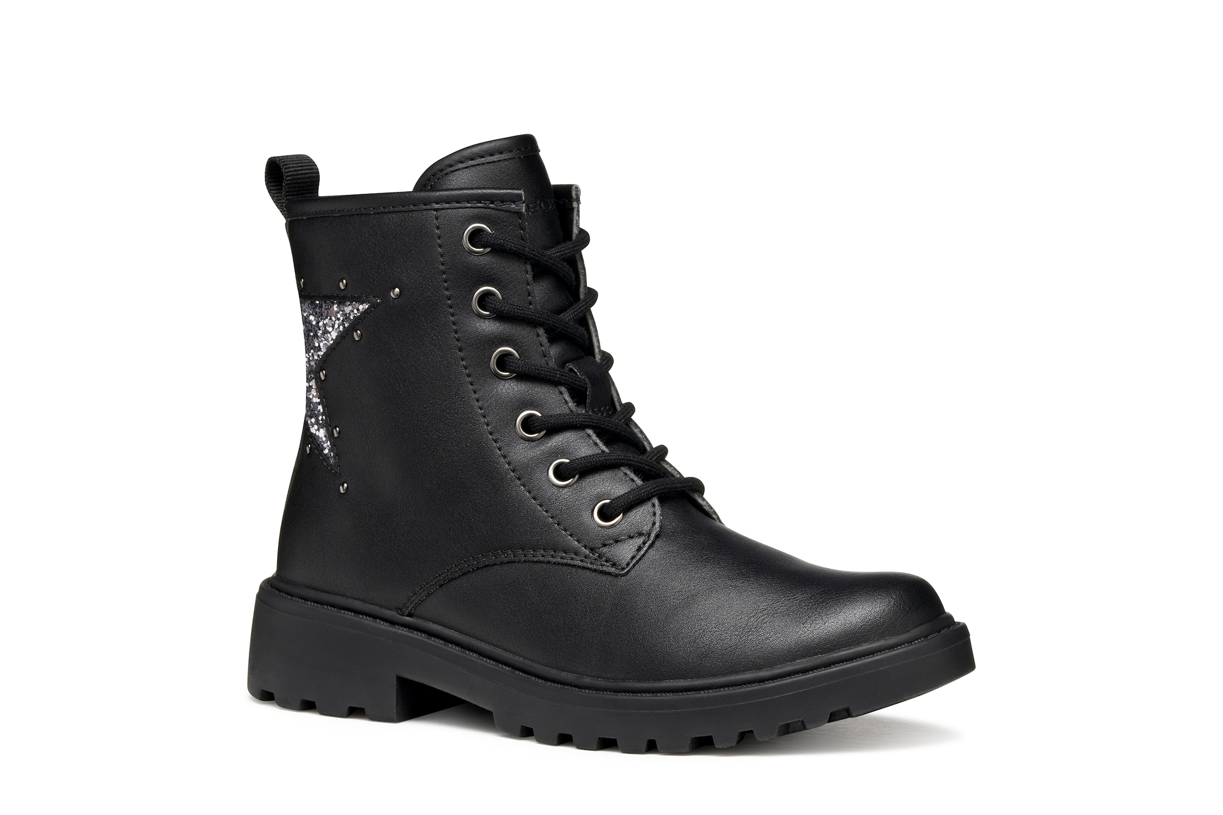 Geox Schnürboots »J CASEY GIRL«  Schnürstiefelette mit Glitter-Stern, Größenschablone zum Download