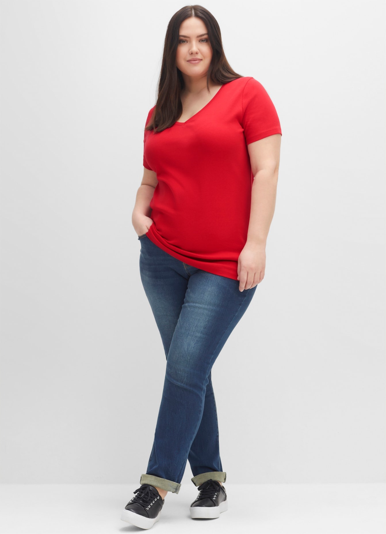 Sheego Kurzarmshirt "T-Shirt", 1 Stk. günstig online kaufen