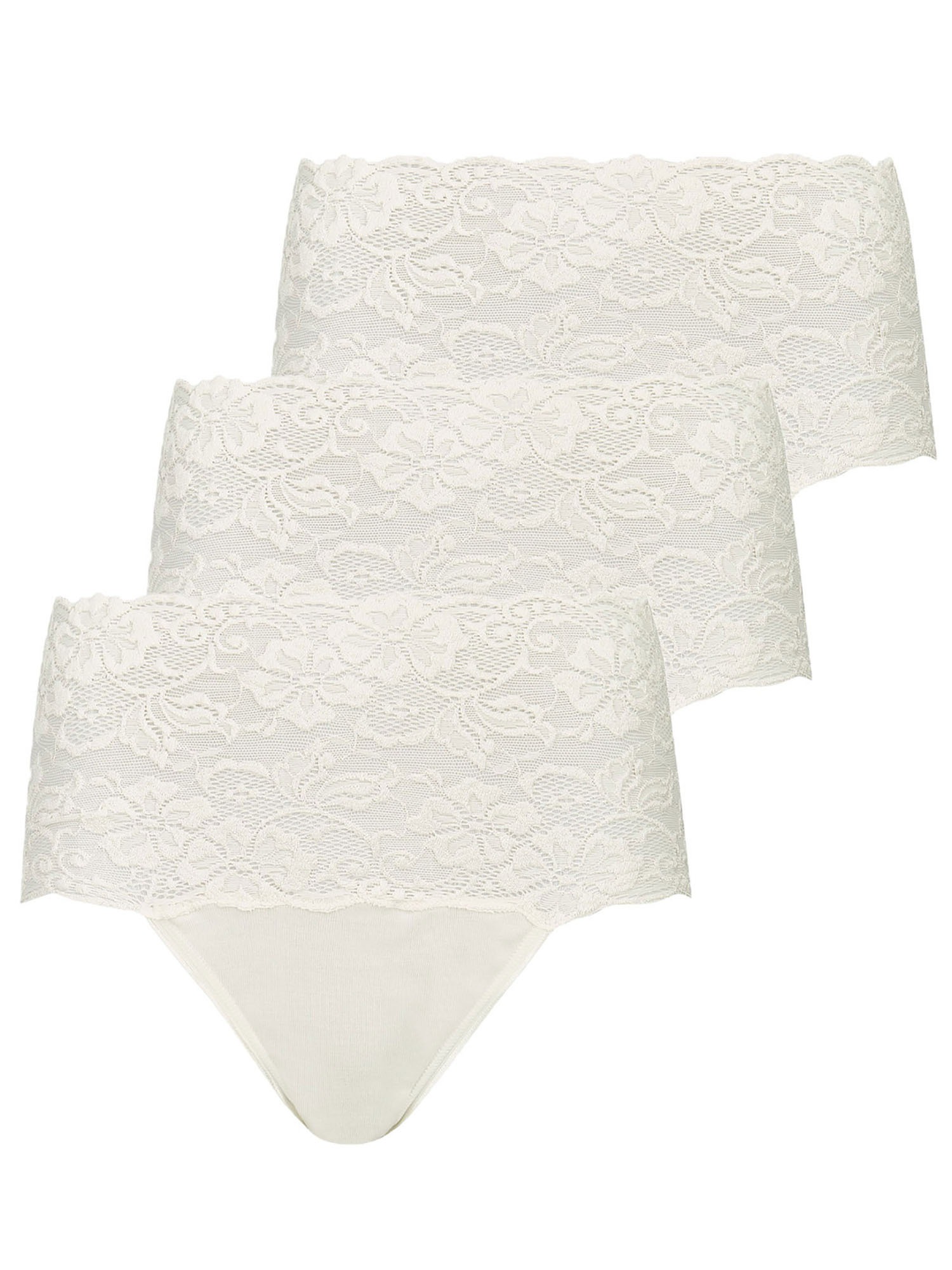 NINA VON C. Damen Taillenslip "3er Pack Damen Taillenslip Fine Cotton", Gr. 46, beige, Obermaterial: 100% Baumwolle CO., Unterhosen
