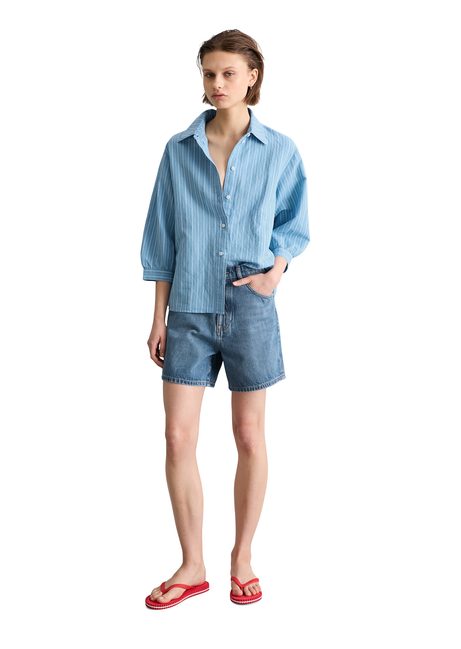 Marc O'Polo DENIM Langarmbluse »aus Leinen-Baumwolle-Mix«