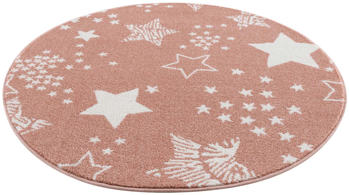 Carpet City Kinderteppich "Anime9387", rund, 11 mm Höhe, Sternen-Teppich, Weicher Flor, Pflegeleicht, Kinderzimmer