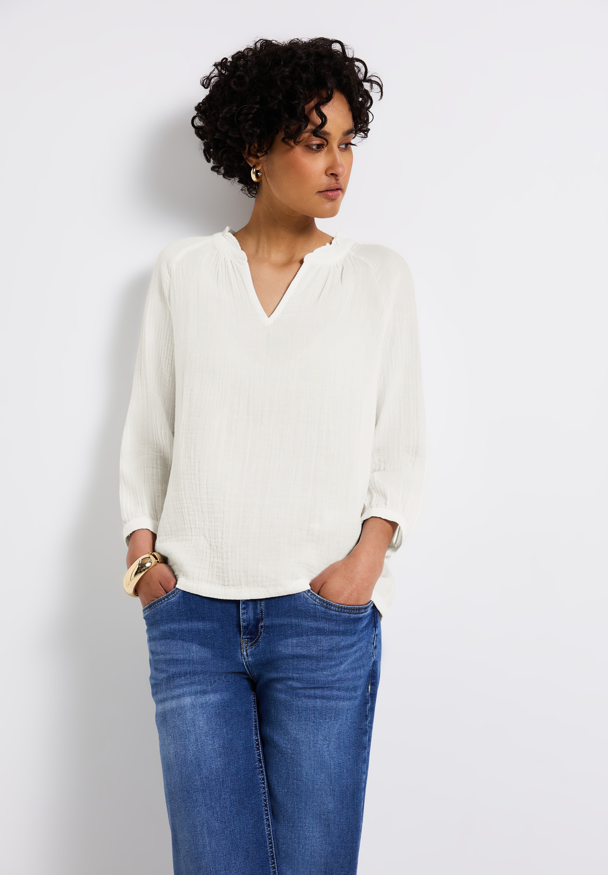 STREET ONE Schlupfbluse, mit Rüschen und im Tunika-Stil günstig online kaufen
