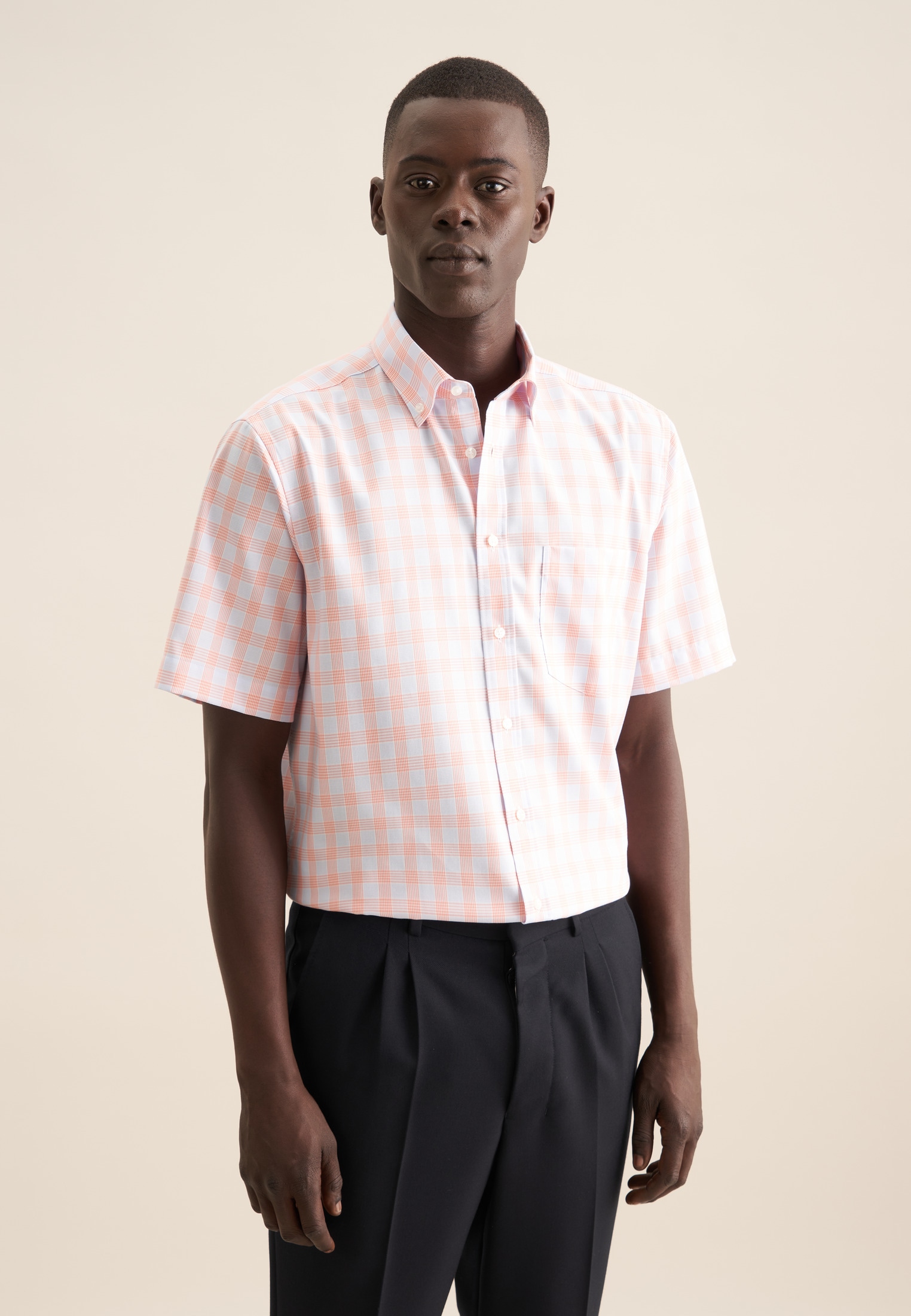 seidensticker 1100000002199 "Regular" Regular 1/2 Button-Down-Kragen Karo