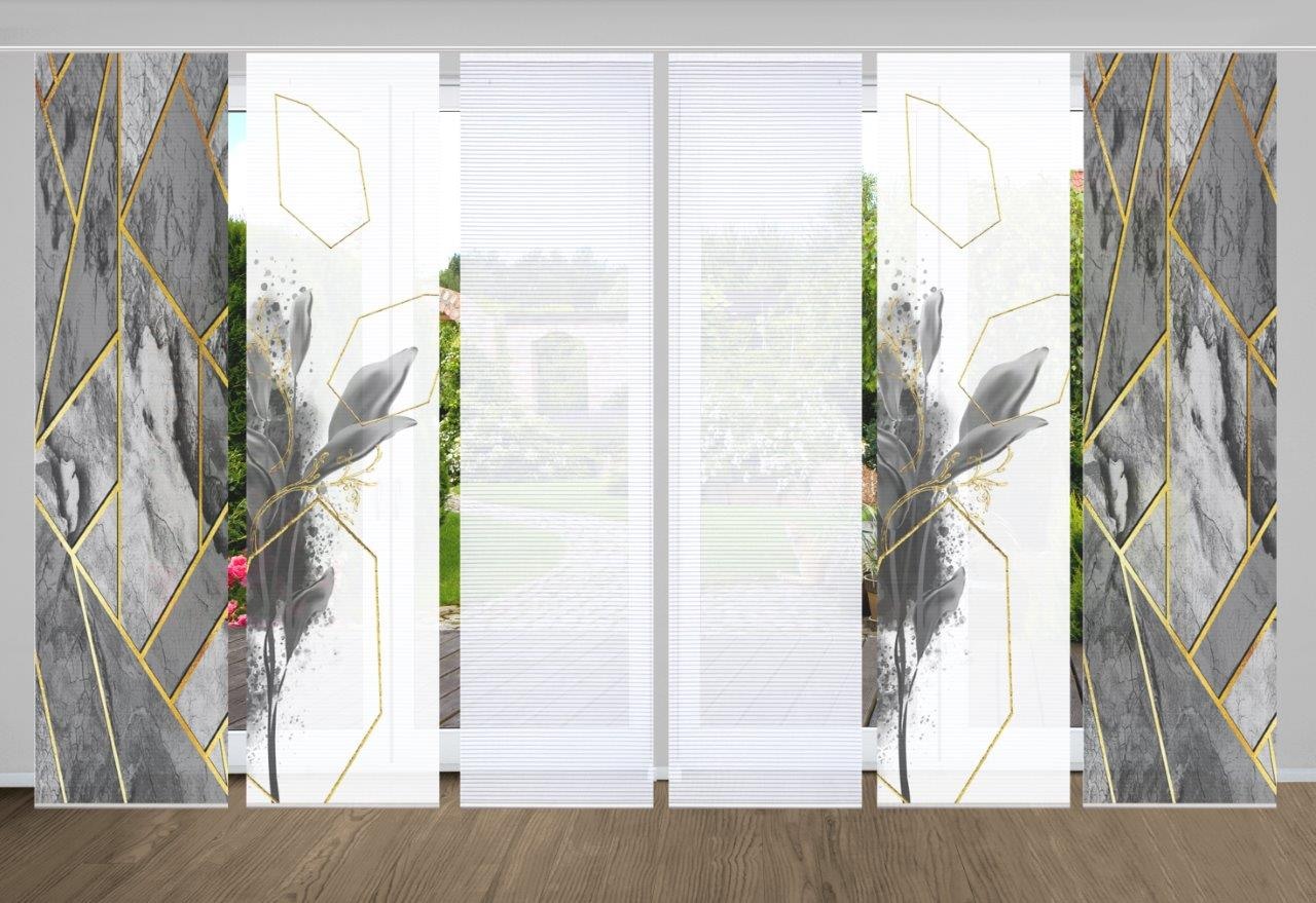 HOME in green Schiebegardine "SIGNUM" Paneelwagen 6 Stk. tlg. SET DIGITALDR günstig online kaufen