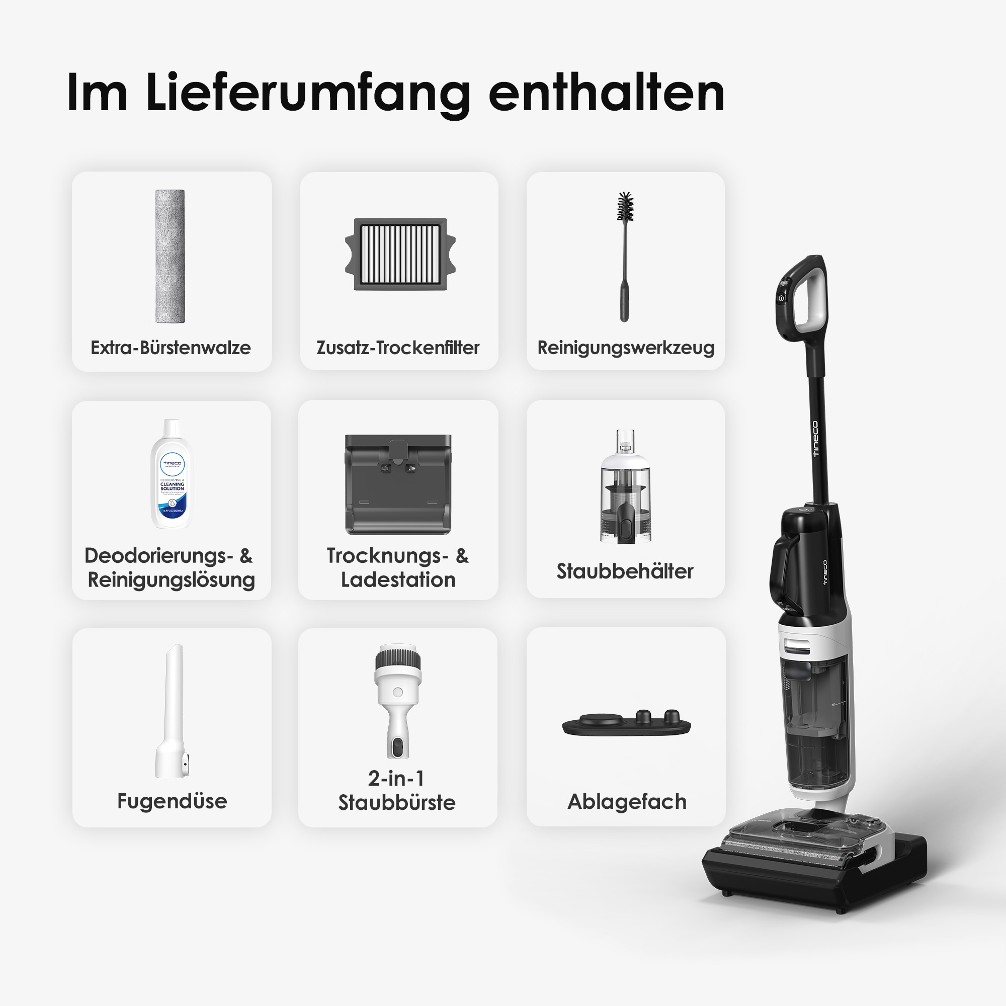 Tineco Nass-Trocken-Sauger »FLOOR ONE Switch i5 Stretch« Nass-Trocken-Sauger mit optionalem Handstaubsauger (inkl. Aufsätze)