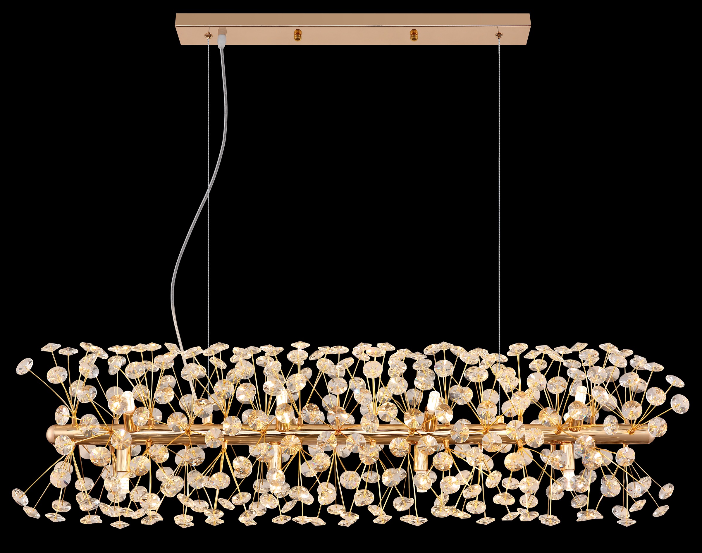 GLOBO LIGHTING Hängeleuchte »KATRINA« G9 1 Stk. Warmweiß Goldfarbener Luster mit K9 Kristallen, 12x G9 LED