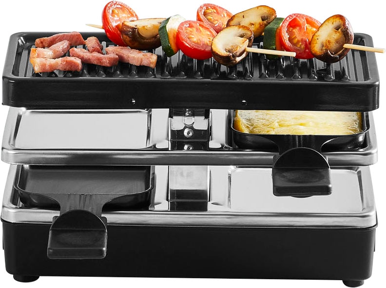 Raclette »RE2308 Plug & Share«, 2 St. Raclettepfännchen, 400 W, 2 Pfännchen +...