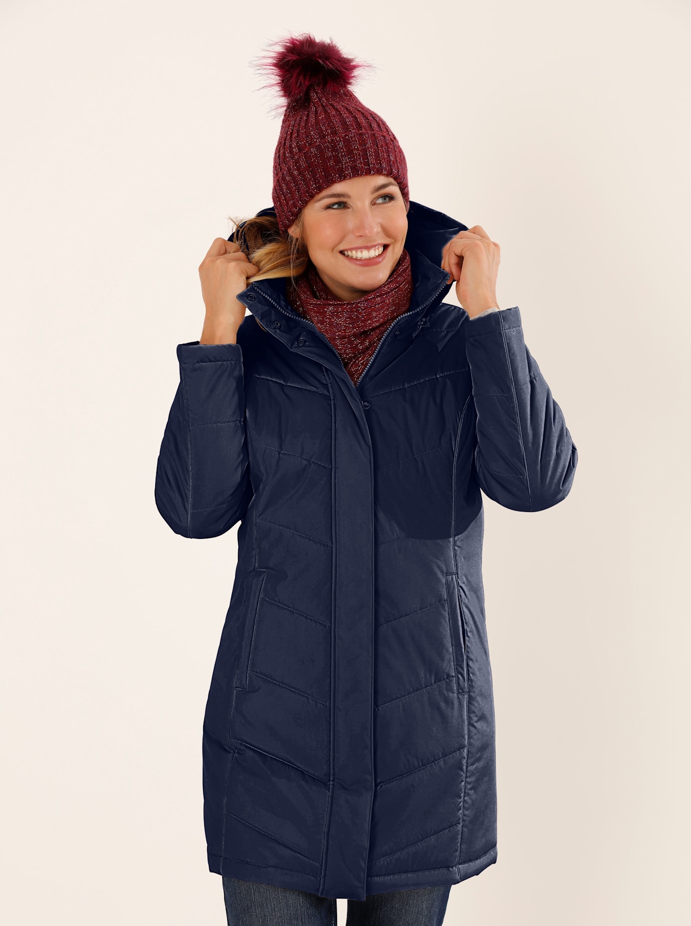 Classic Basics Langjacke, mit Kapuze