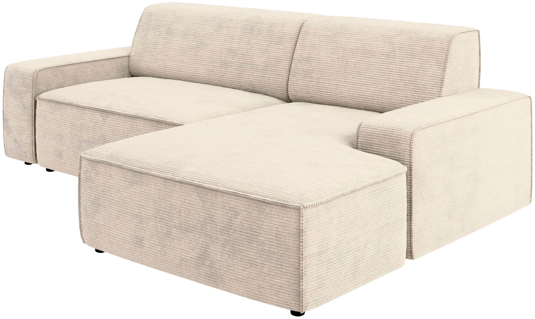 TRENDMANUFAKTUR Ecksofa »Graz, wahlweise mit Sitzvorschub und Bettkasten, L-Form, Breite 246 cm«, in Cord-, haustierfreundlichem LEO Struktur- oder LUMOS-3D-Bezug