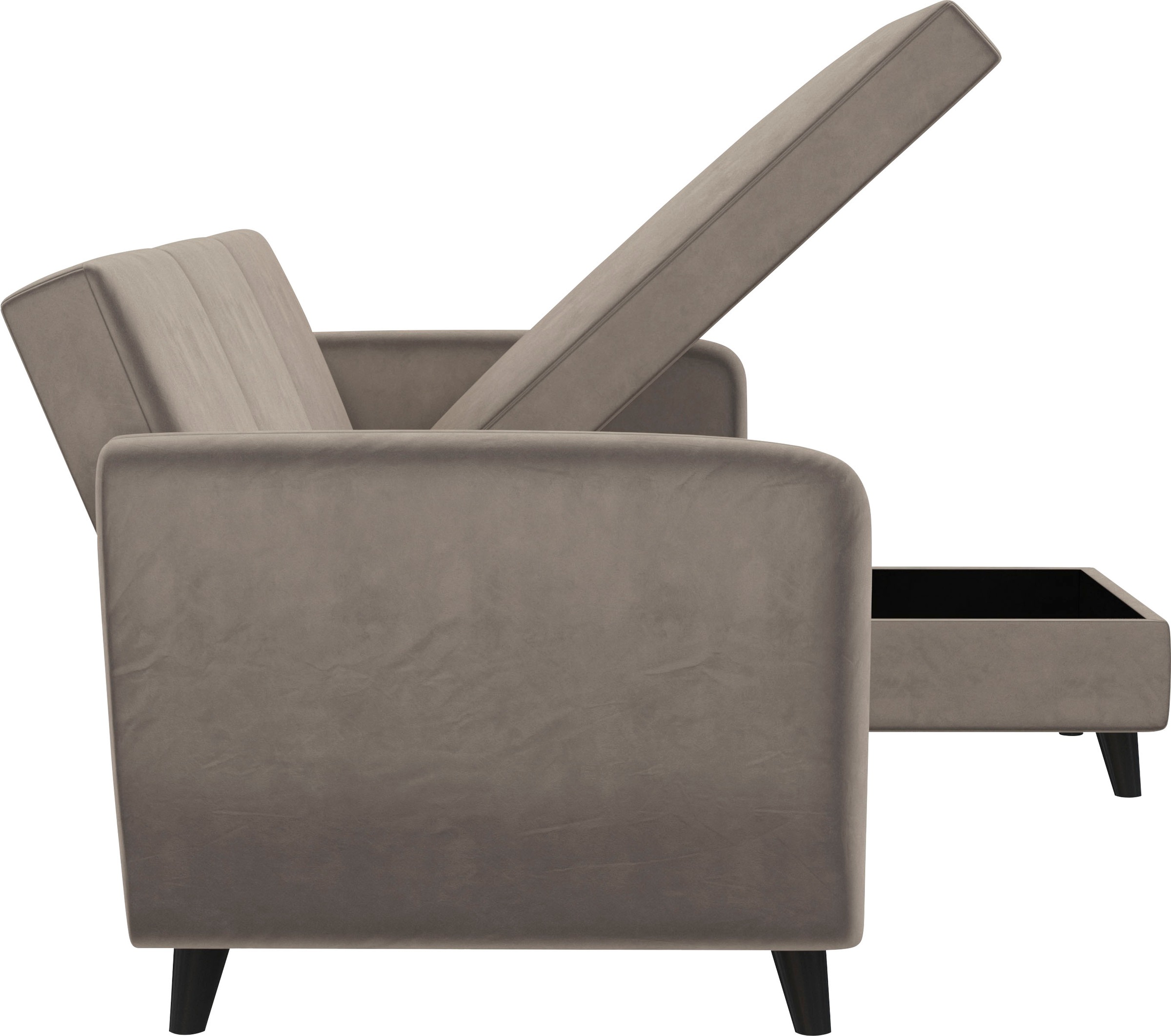 Dorel Home Ecksofa »Perry, L-Form,«, Rückenlehne, verschiedene Farbvarianten, Sitzhöhe 43 cm, Breite 219 cm