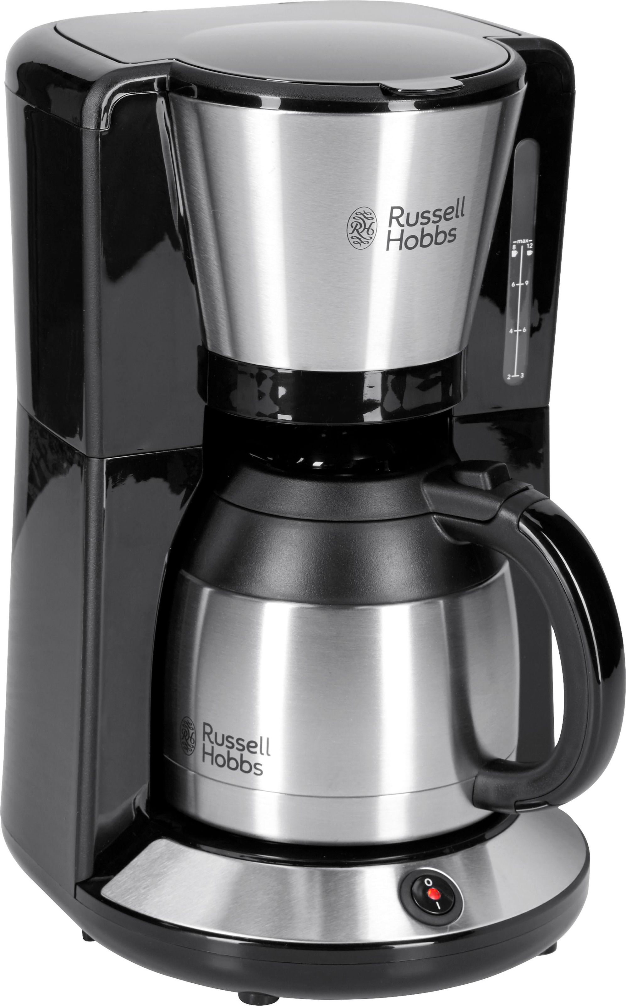 RUSSELL HOBBS Filterkaffeemaschine »Adventure 24020-56«, 1 l Kaffeekanne, Papierfilter, 1x4, mit Thermokanne, 1100 Watt, Edelstahl gebürstet