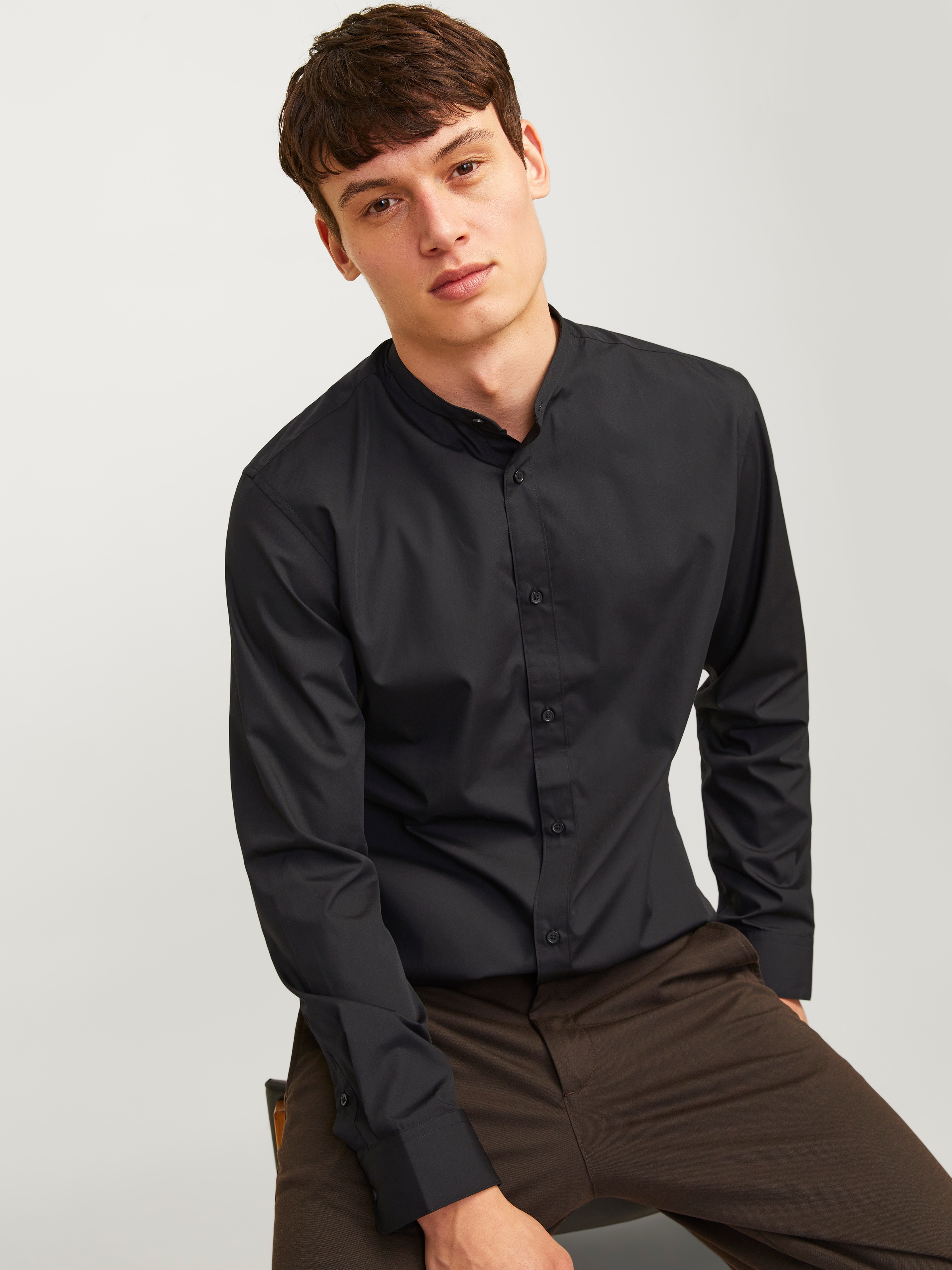 Jack & Jones Langarmhemd "JJJOE SHIRT LS PLAIN MAO" günstig online kaufen