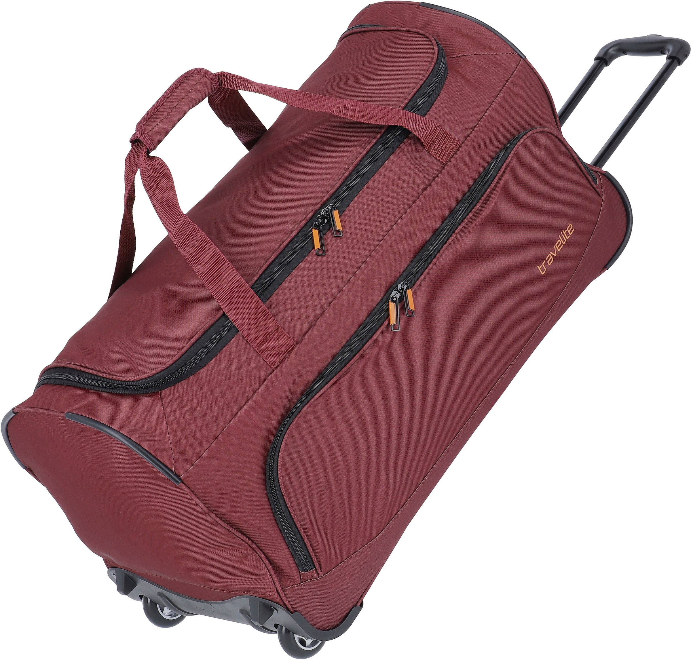 travelite Reisetasche "Basics Fresh, 71 cm, bordeaux", Duffle Bag Reisegepäck Sporttasche Reisebag mit Trolleyfunktion
