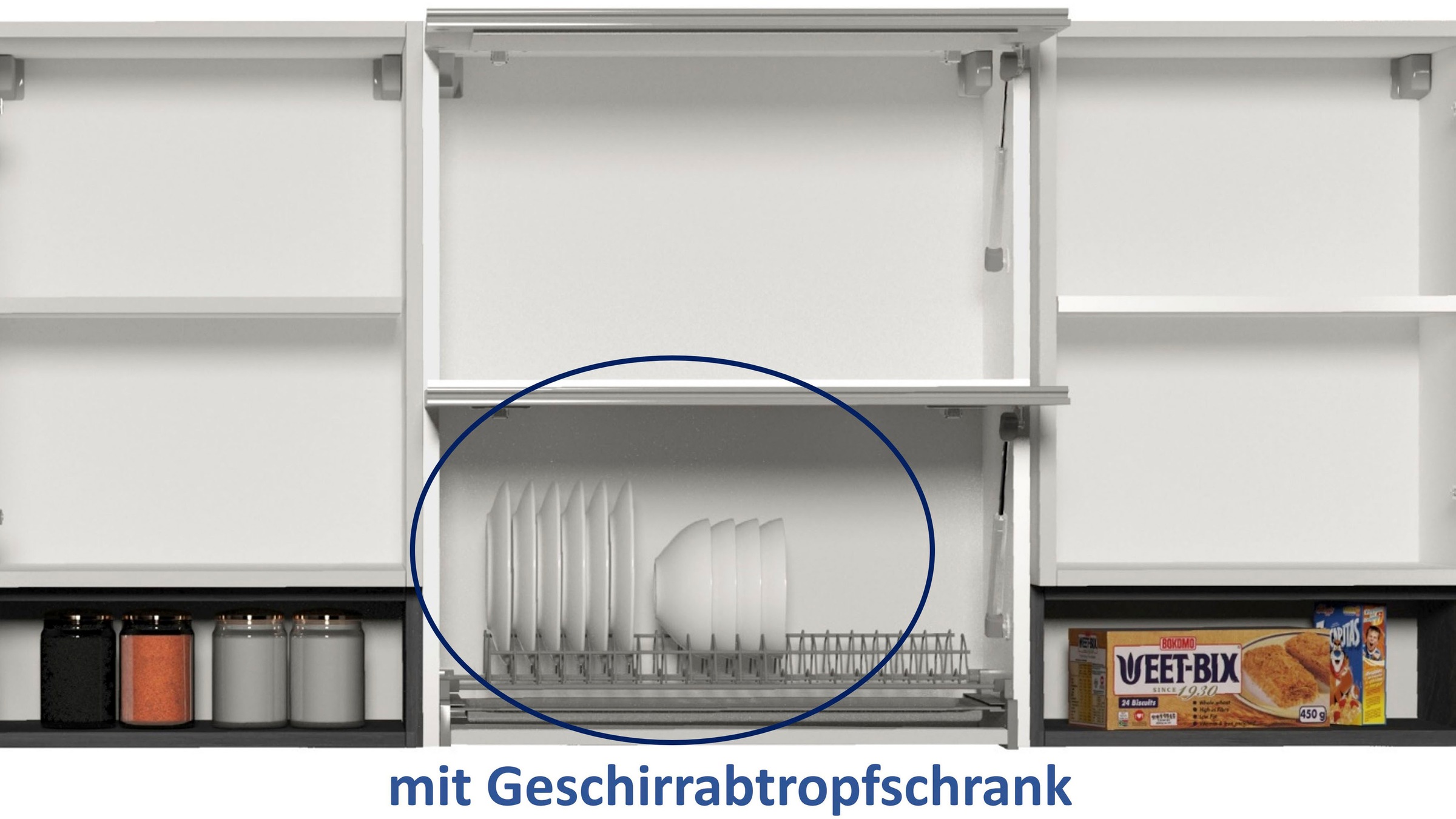 Kochstation Küchenzeile »KS-Sole«, Breite 256 cm, mit Geschirr-Abtropfschrank, ohne E-Geräte