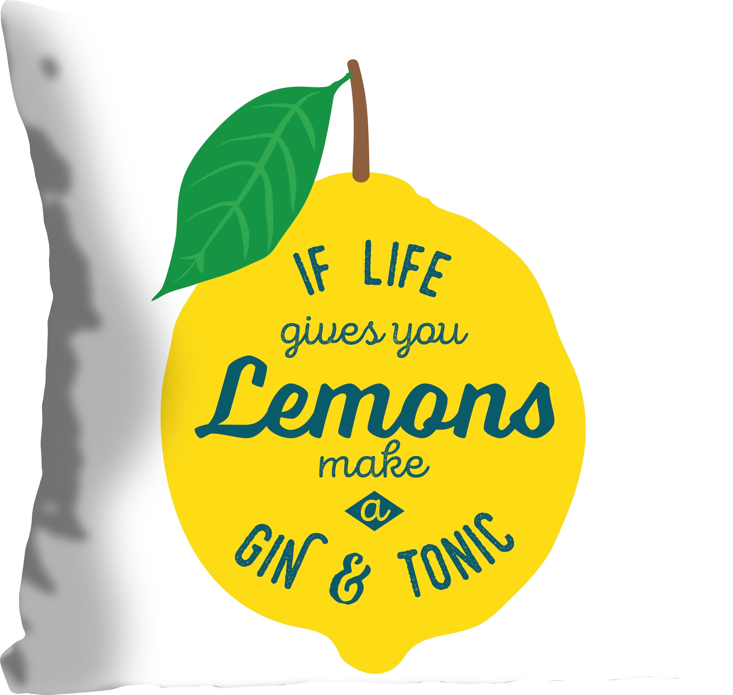 Dekokissen »Lemons«, mit einer Zitrone, Kissenhülle ohne Füllung, 1 Stück