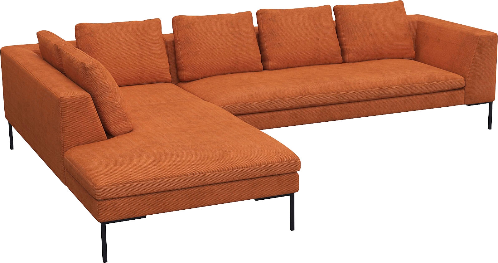 FLEXLUX Ecksofa »Loano, superbequemer Sitzkomfort durch Kaltschaum im Sitz, L-Form«, modernes Sofa, frei im Raum stellbar, lose Kissen, hoher Fuß