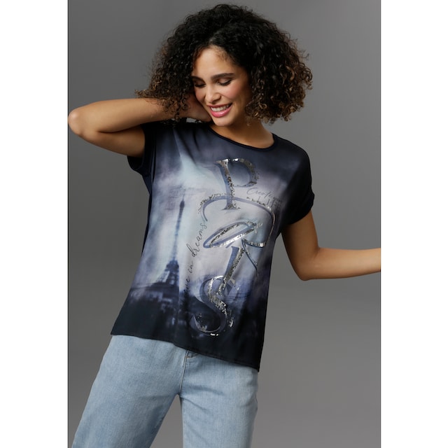 Aniston SELECTED Blusenshirt, mit glänzendem Folienprint für bestellen |  BAUR