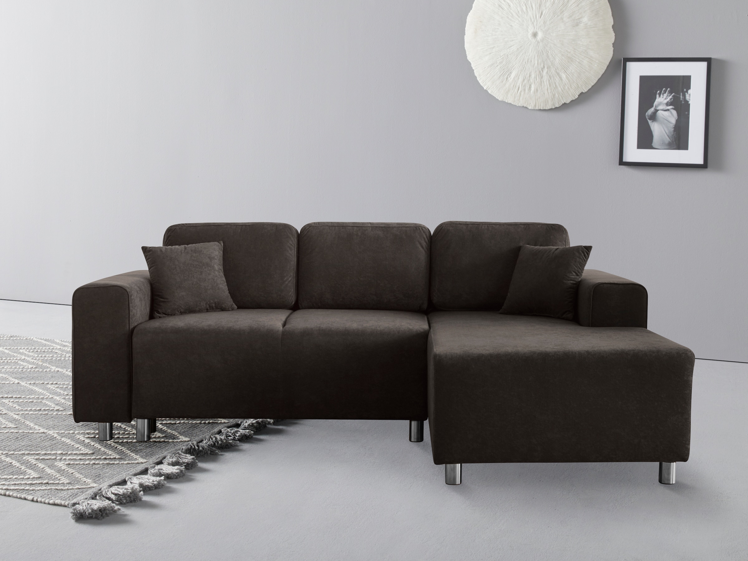 Home affaire Ecksofa "Györ", L-Form, wahlweise mit Bettfunktion und Bettkas günstig online kaufen