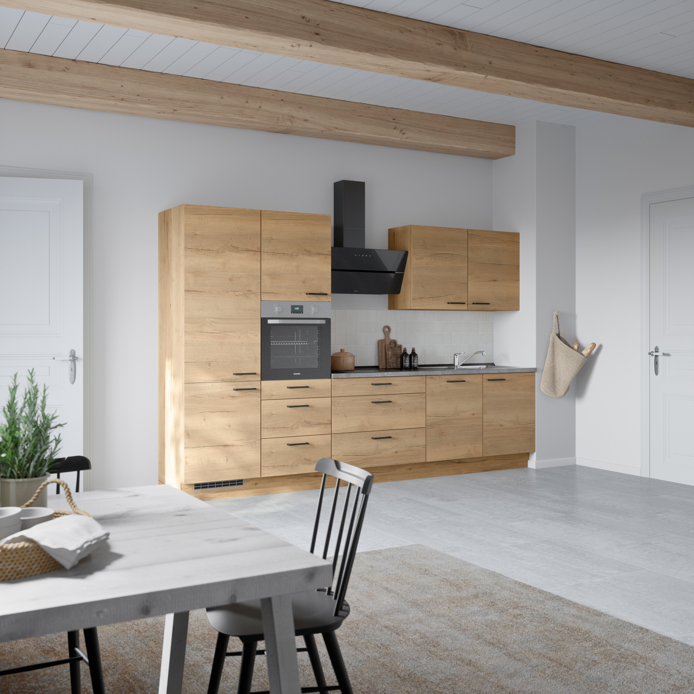 nobilia® Küchenzeile »"Structura II"«, vormontiert, Ausrichtung wählbar, Breite 330 cm, wahlw. mit E-Geräten