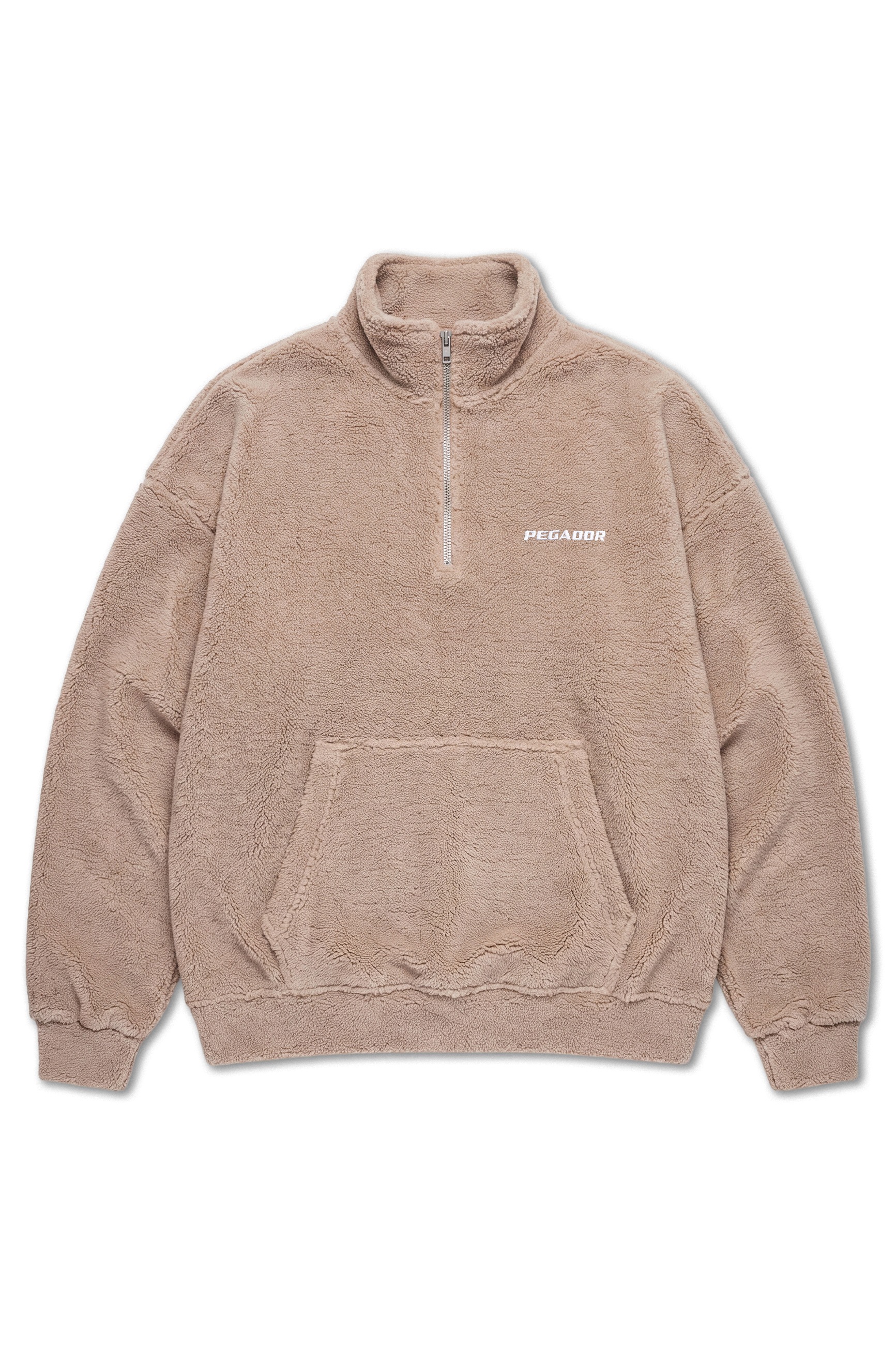 PEGADOR Sweatshirt »Puka Teddy Half Zip Sweater«, Kunstfaser, regular fit
