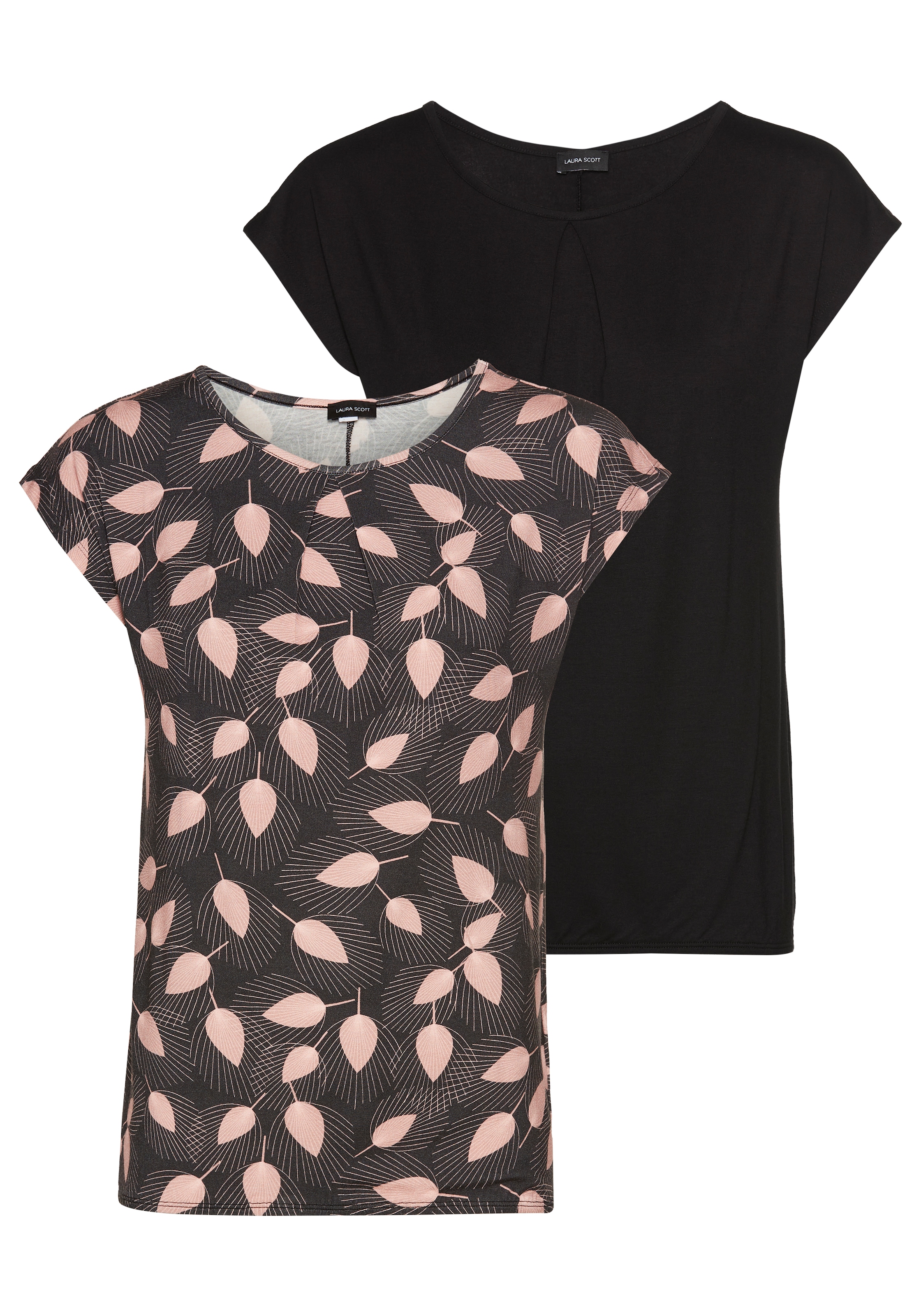 Laura Scott Print-Shirt Packung, 2 Stk. mit floralem Print günstig online kaufen