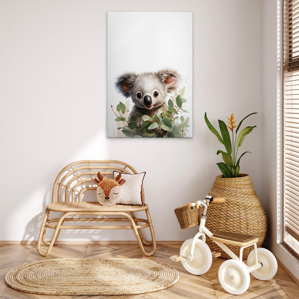 A.S. Création Leinwandbild "Baby Koala - Wandbild Weiß Grün Grau Keilrahmen günstig online kaufen