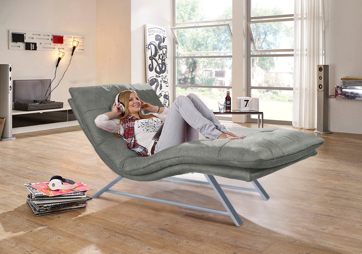 W.SCHILLIG Relaxliege »daily dreams«, in Waffelkissen-Optik, wahlweise mit Motor, Kufengestell, in 2 Breiten