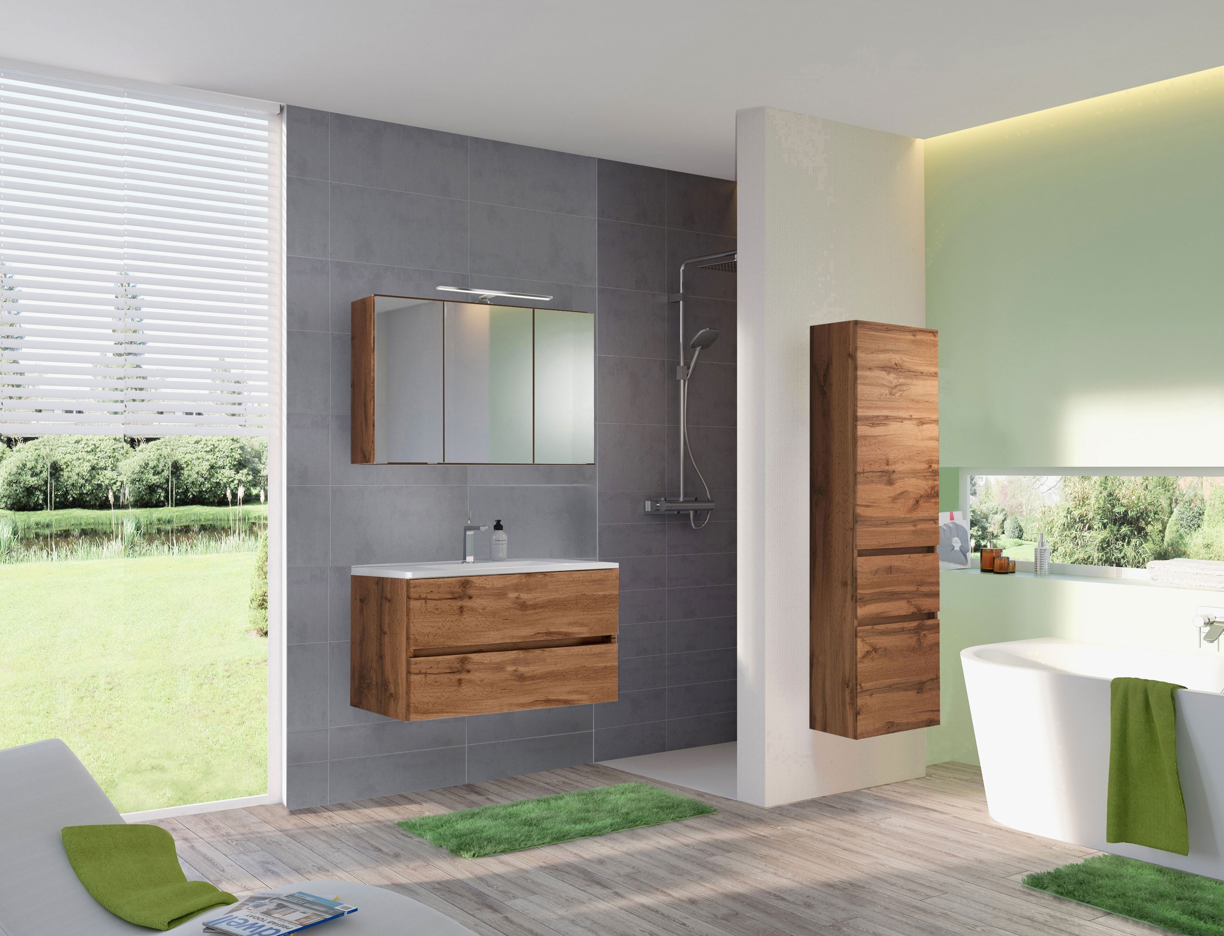 welltime Badmöbel-Set "Welltime Möbel Baabe Waschtisch-Set 3tlg. oder 5tlg. günstig online kaufen