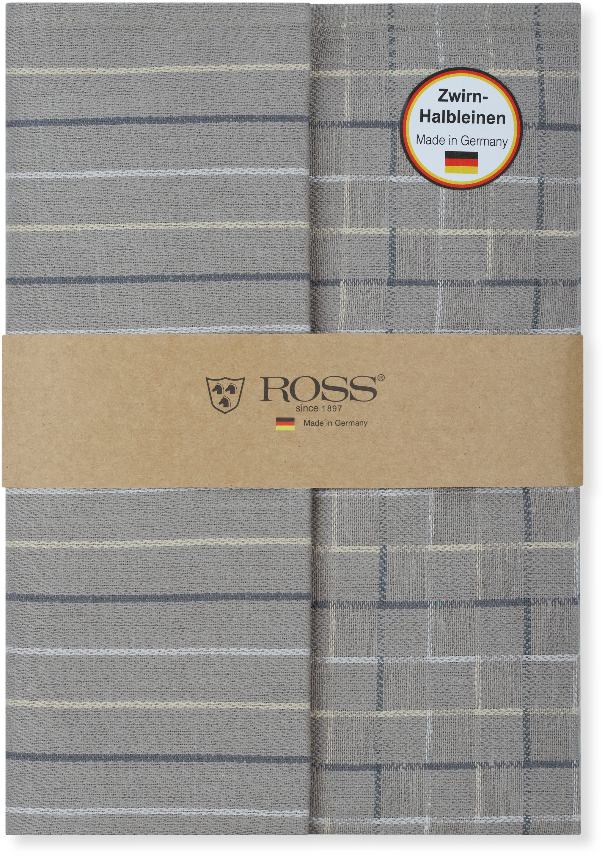 ROSS Geschirrtuch »Geschirrtücher 2er-Set 987 2x HL + Banderole« Zwirn- Halbleinen