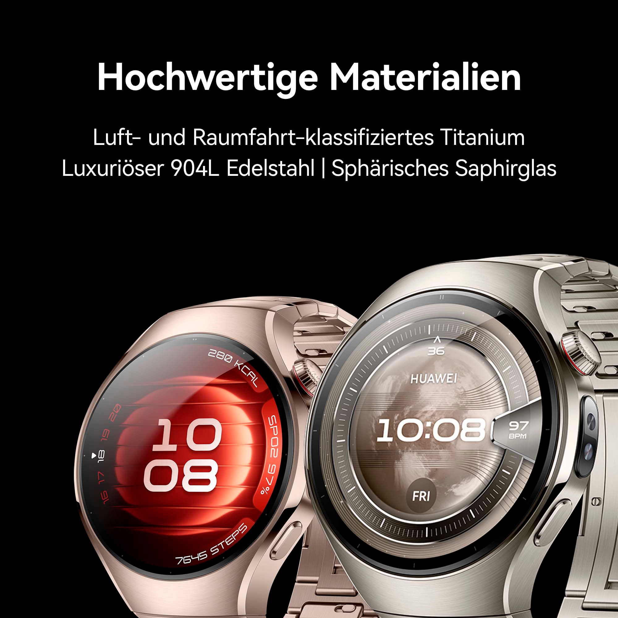 Huawei Smartwatch »WATCH 5 42mm«, (3,5 cm / 1,38 Zoll), 32,00 GB, X-TAP, Health Glance, 904L Edelstahl, Kompatibel mit iOS & Android)