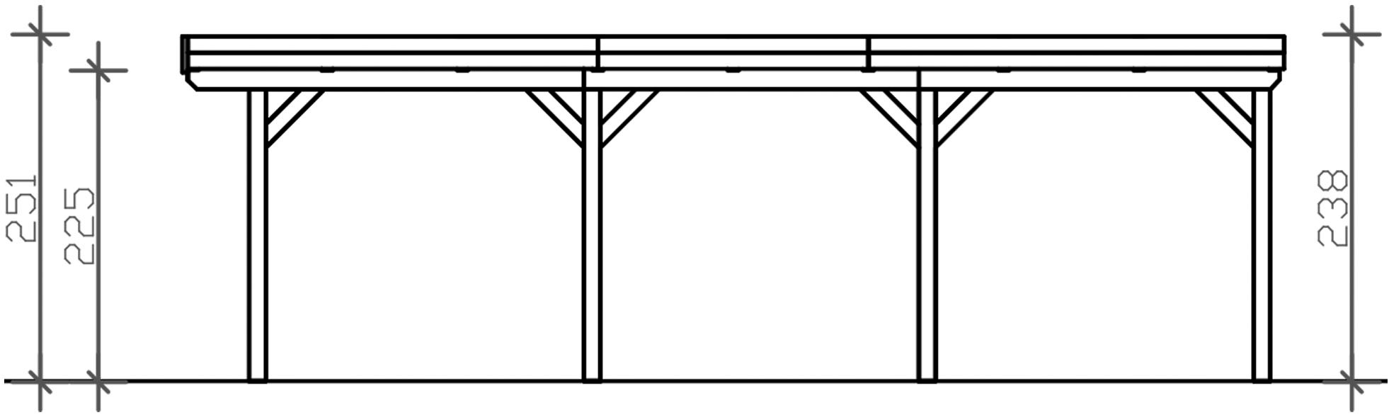 Skanholz Einzelcarport »Grunewald«, 395 cm, Anthrazit