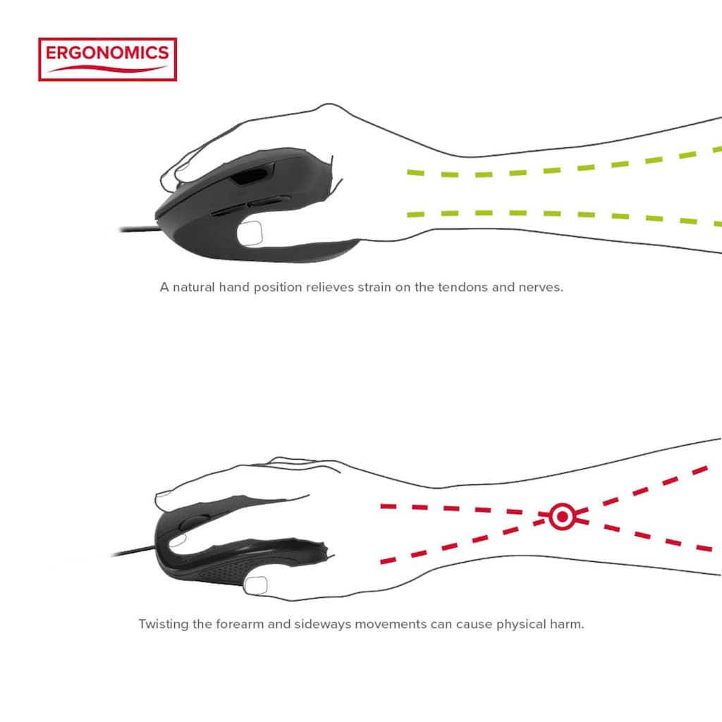 Speedlink ergonomische Maus »PIAVO Ergonomic Vertical Mouse - Wireless«, Kabellose Verbindung