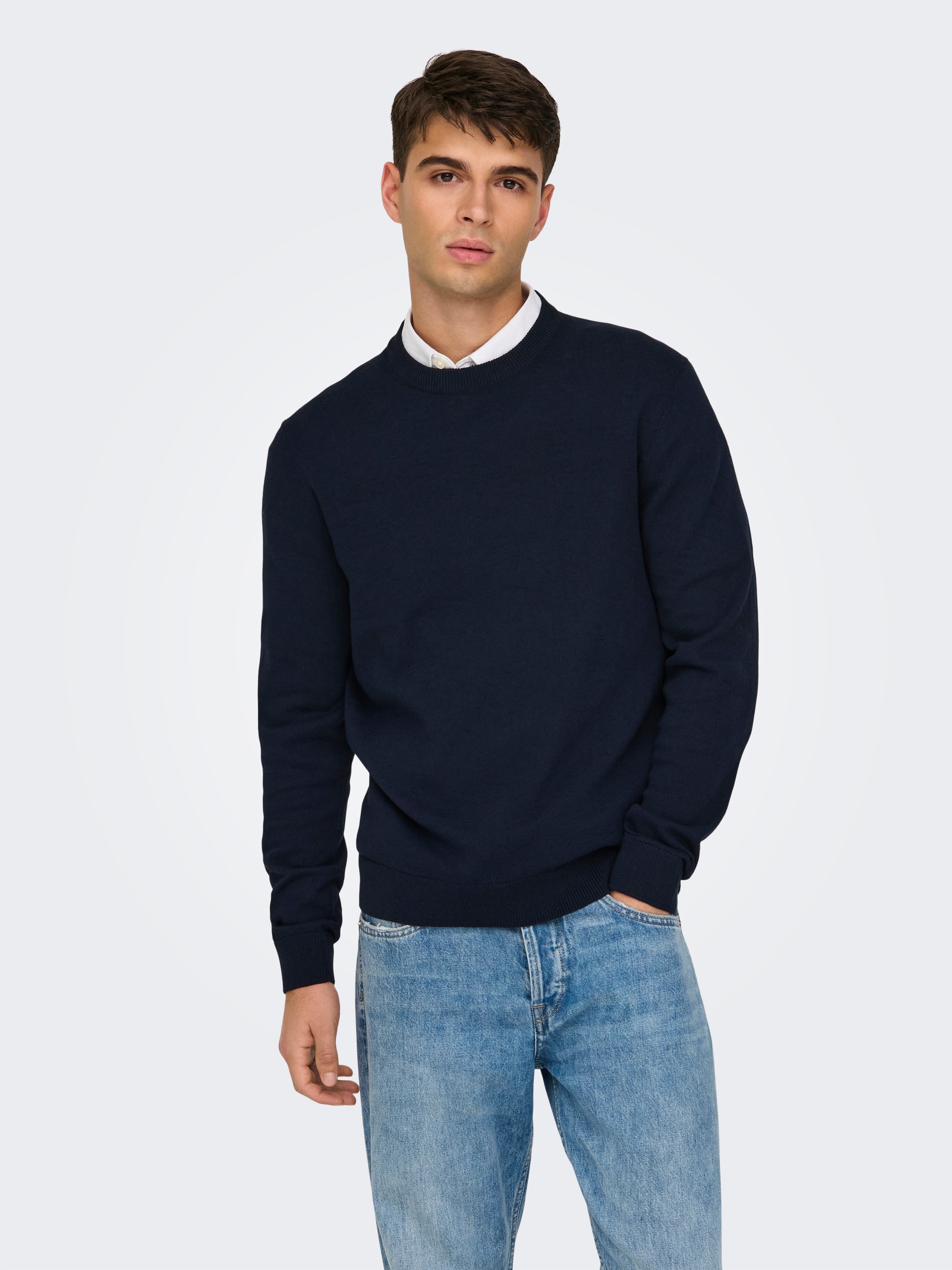 ONLY & SONS Rundhalspullover "ONSREX LIFE REG 12 CREW KNIT" günstig online kaufen