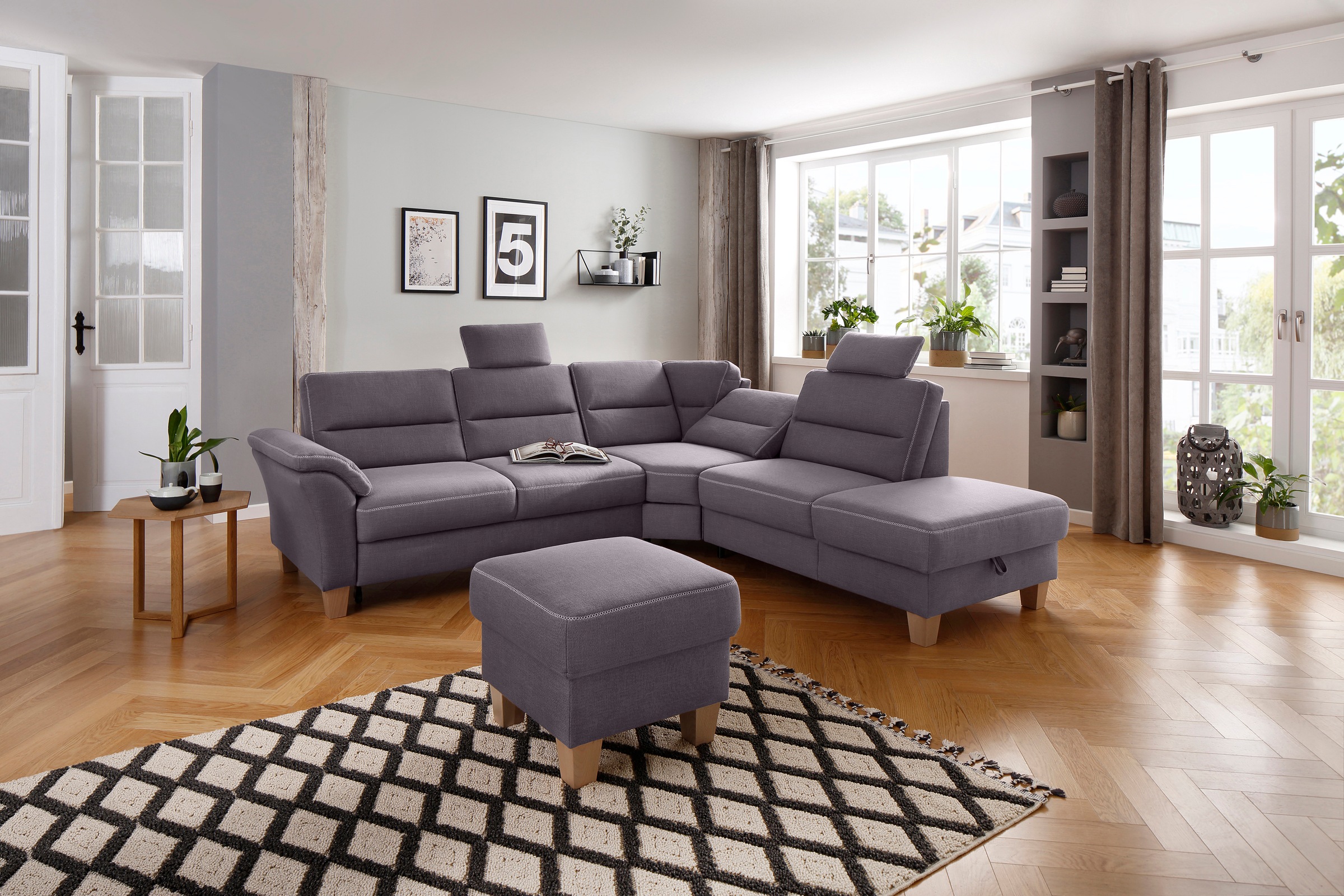 Home affaire Ecksofa "Soleo L-Form", komfortabel durch Trapezecke mit Relax günstig online kaufen