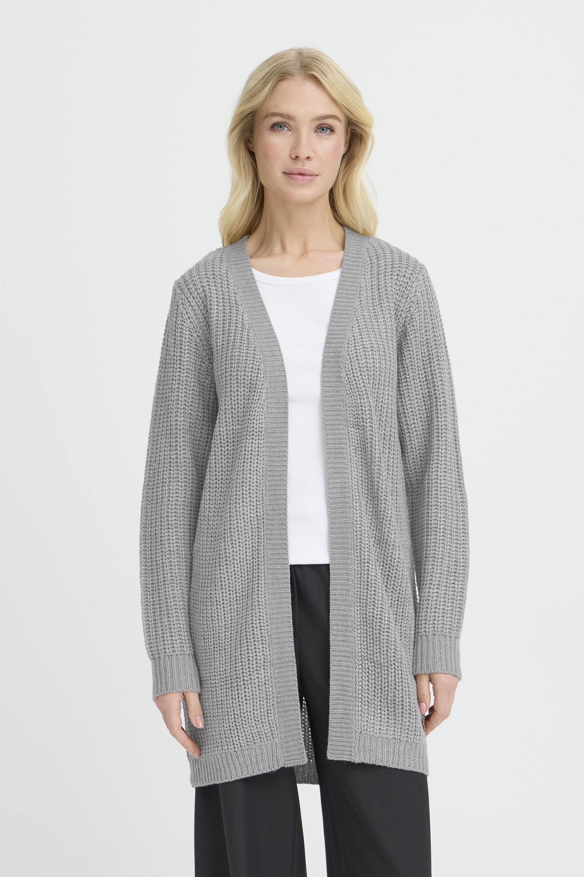 OXMO OXEDNA Strickjacke Grau M 2