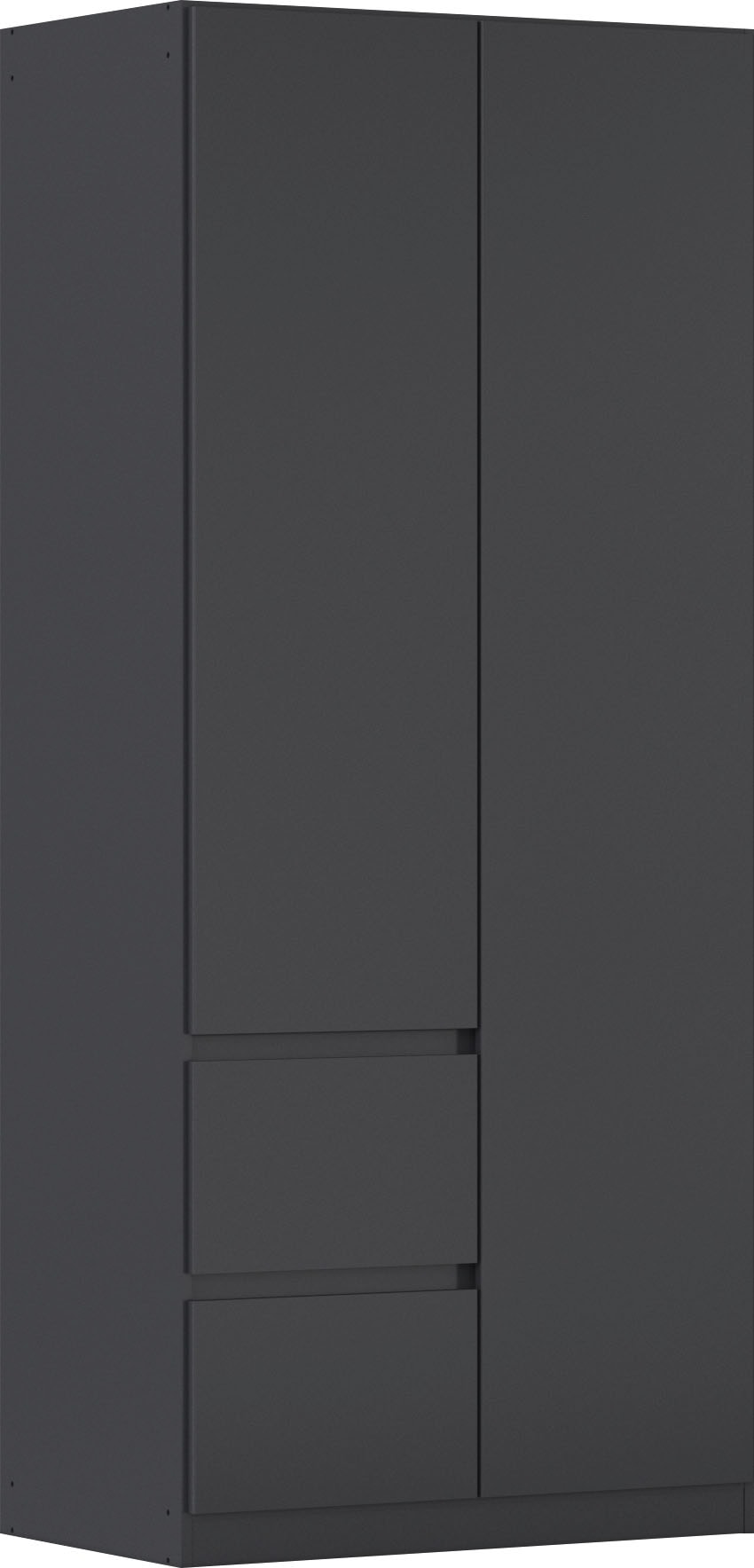 rauch Drehtürenschrank "Mehrzweckschrank Aktenschrank Mietswohnung Garderobe MAINZ 91cm breit" 3 verschiedene Ausstattungen BASIC/CLASSIC/PREMIUM (inkl. SOFT-CLOSE), grifflose Front, Türen mit Push-to-Open Funktion MADE IN GERMANY