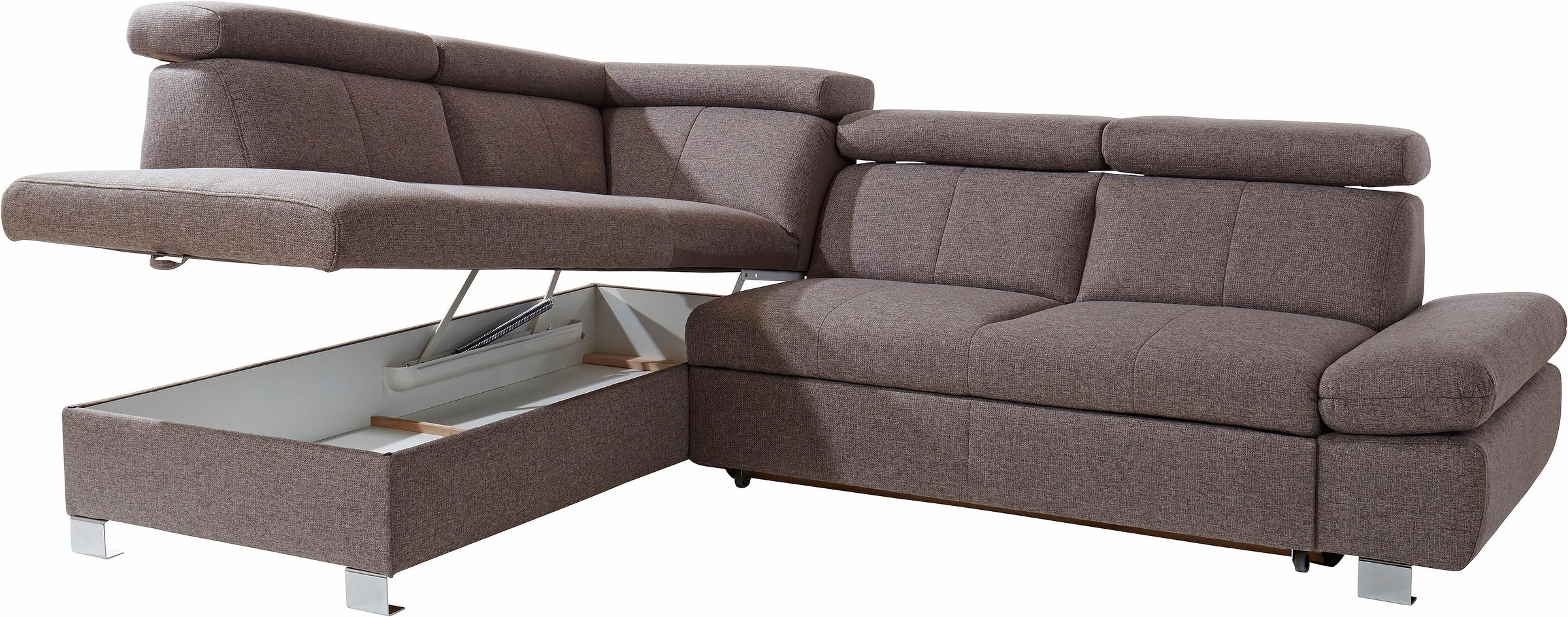 exxpo - sofa fashion Ecksofa »Happy, L-Form«, mit Ottomane, wahlweise mit Bettfunktion und Bettkasten