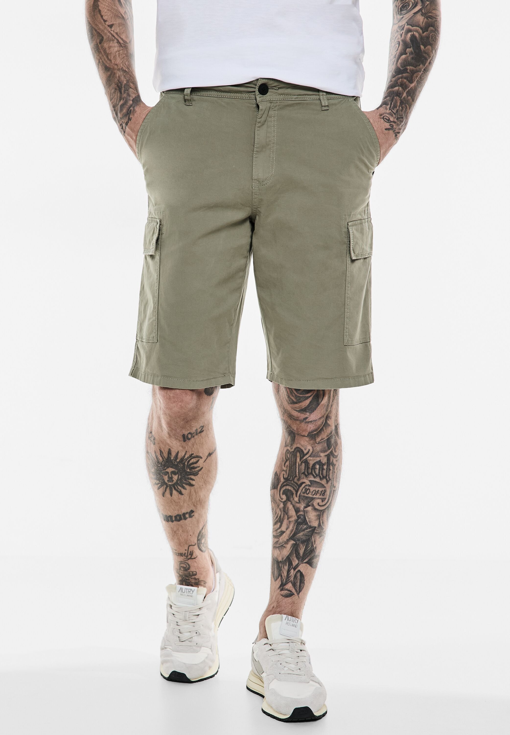 STREET ONE MEN Cargohose, softer Materialmix