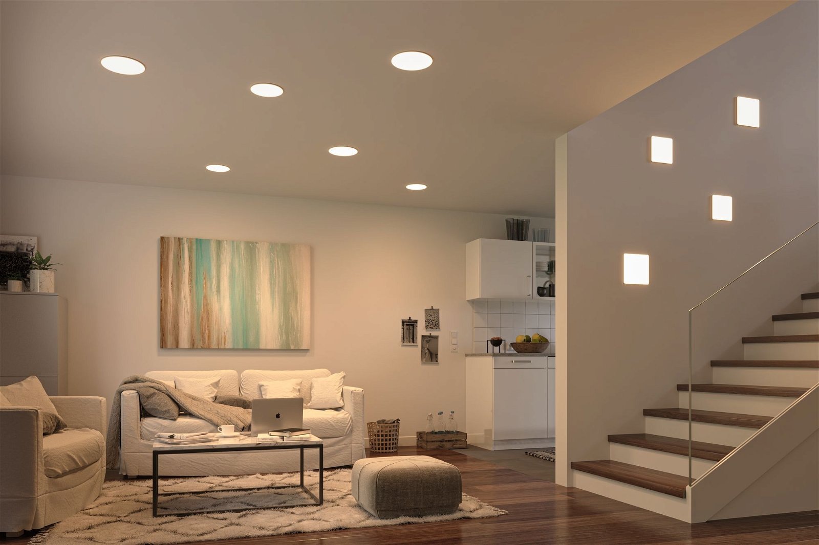 Paulmann LED Einbauleuchte »VariFit Veluna IP44 eckig 215x215mm 21W 1650lm 3000K Satin 3-Step-Dim«, 1 flammig, Einbaupanel, dimmbar