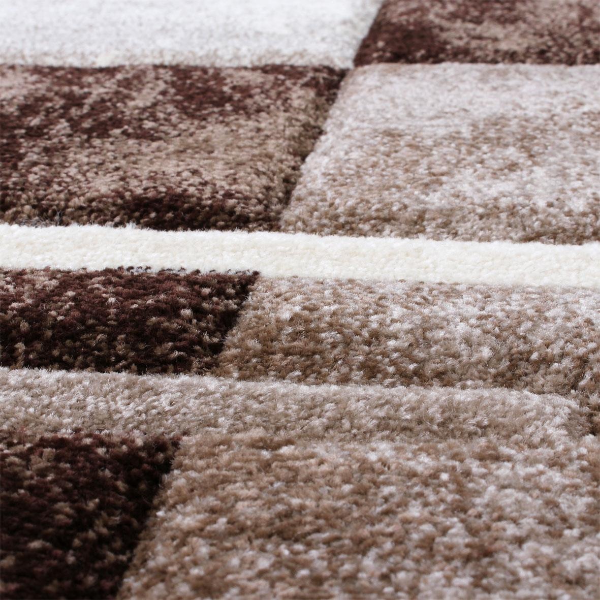 Paco Home Läufer »Diamond 663« rechteckig 18 mm Höhe Teppich-Läufer, Kurzflor, Karo Muster, 3D-Design