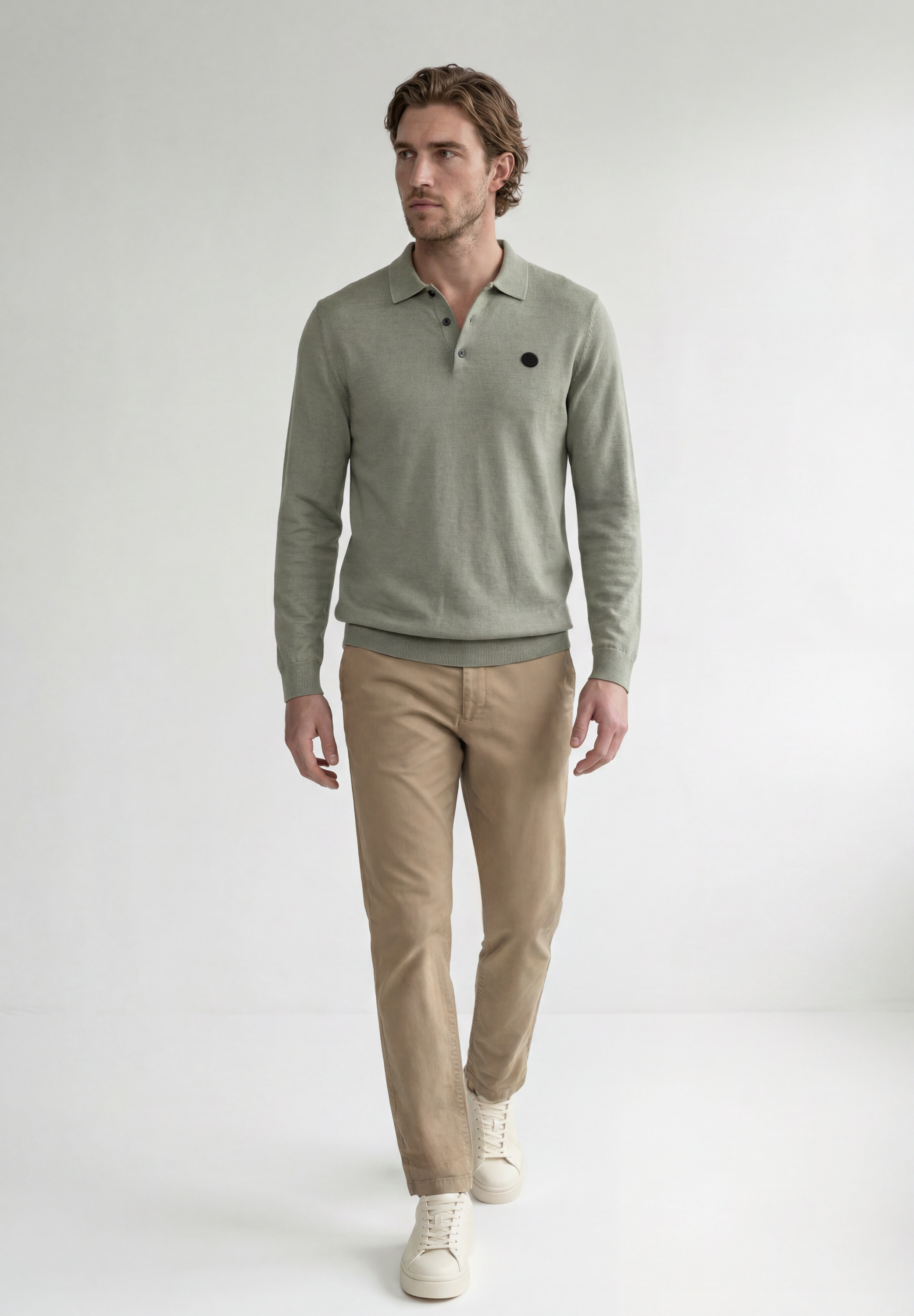 STREET ONE MEN Strickpullover mit Mouliné Garn