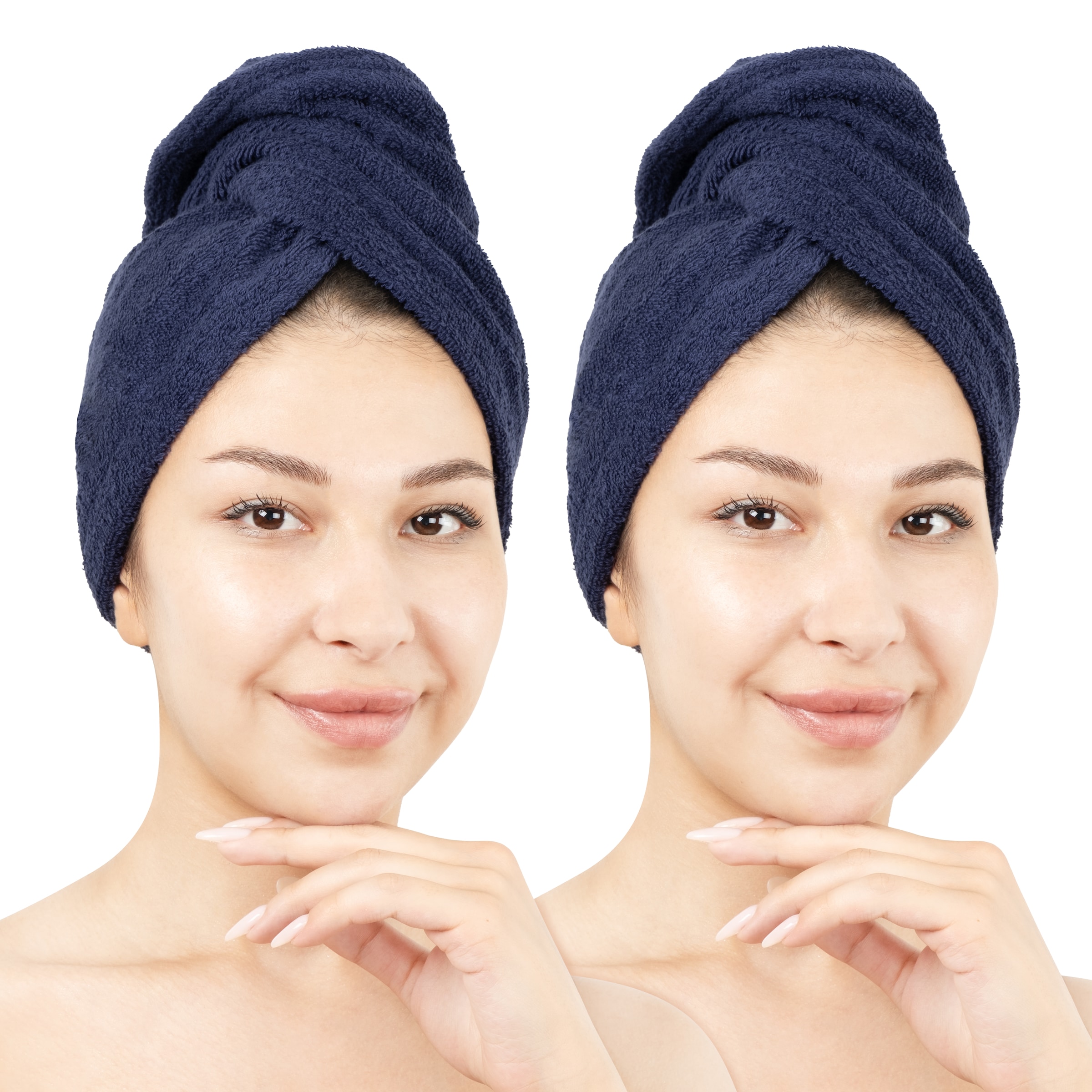 HAMMETEX Turban-Handtuch "2er Set Haarturban Damen, 100% Baumwolle, Flausch günstig online kaufen
